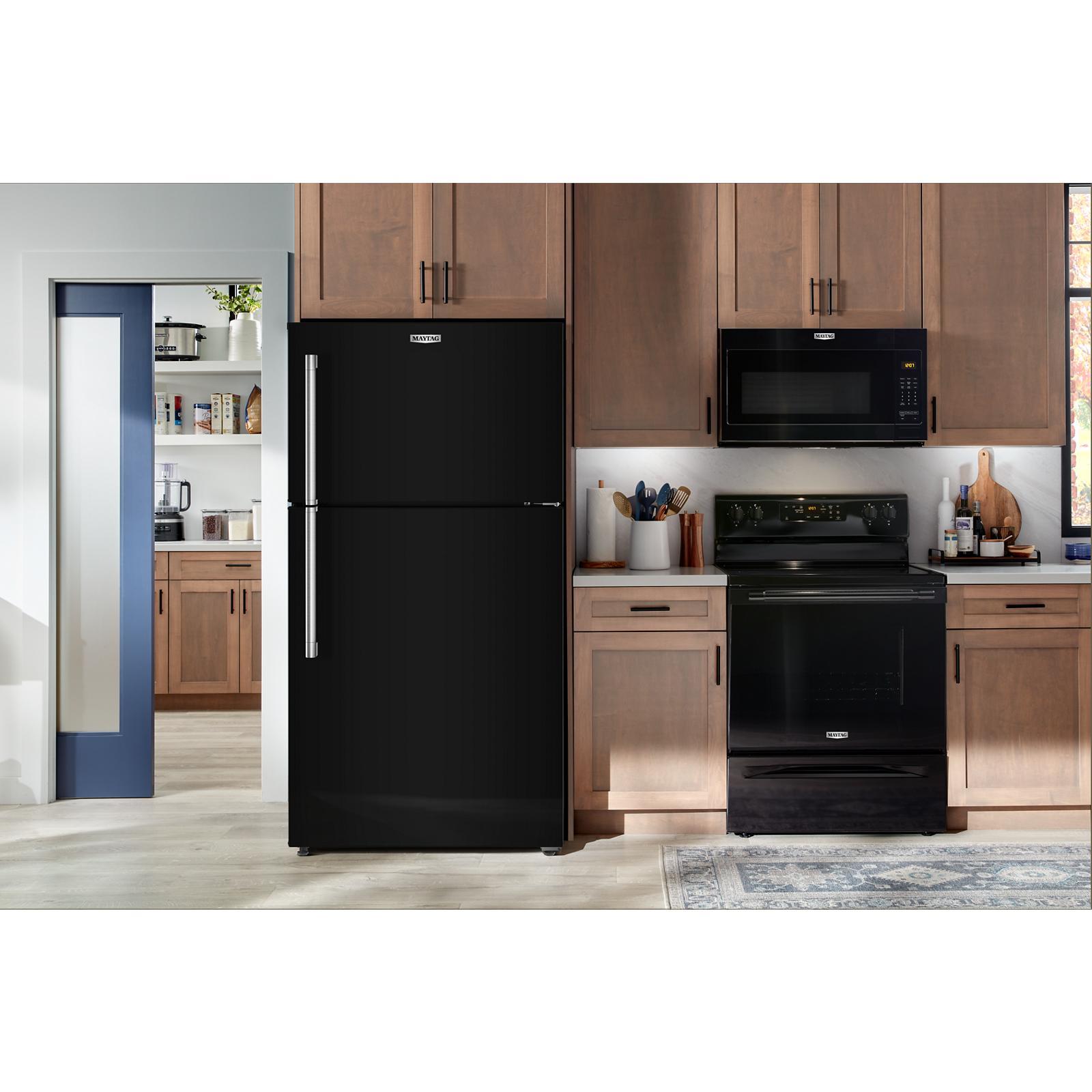 Maytag - 30 Inch 19.3 cu. ft Top Mount Refrigerator in Black - MRTX5119SB