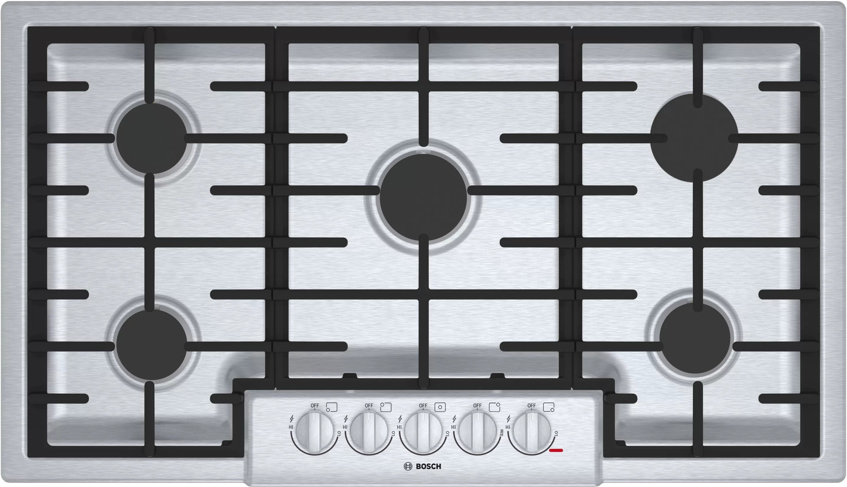 Bosch - 36 inch wide Gas Cooktop in Stainless Steel - NGM8656UC