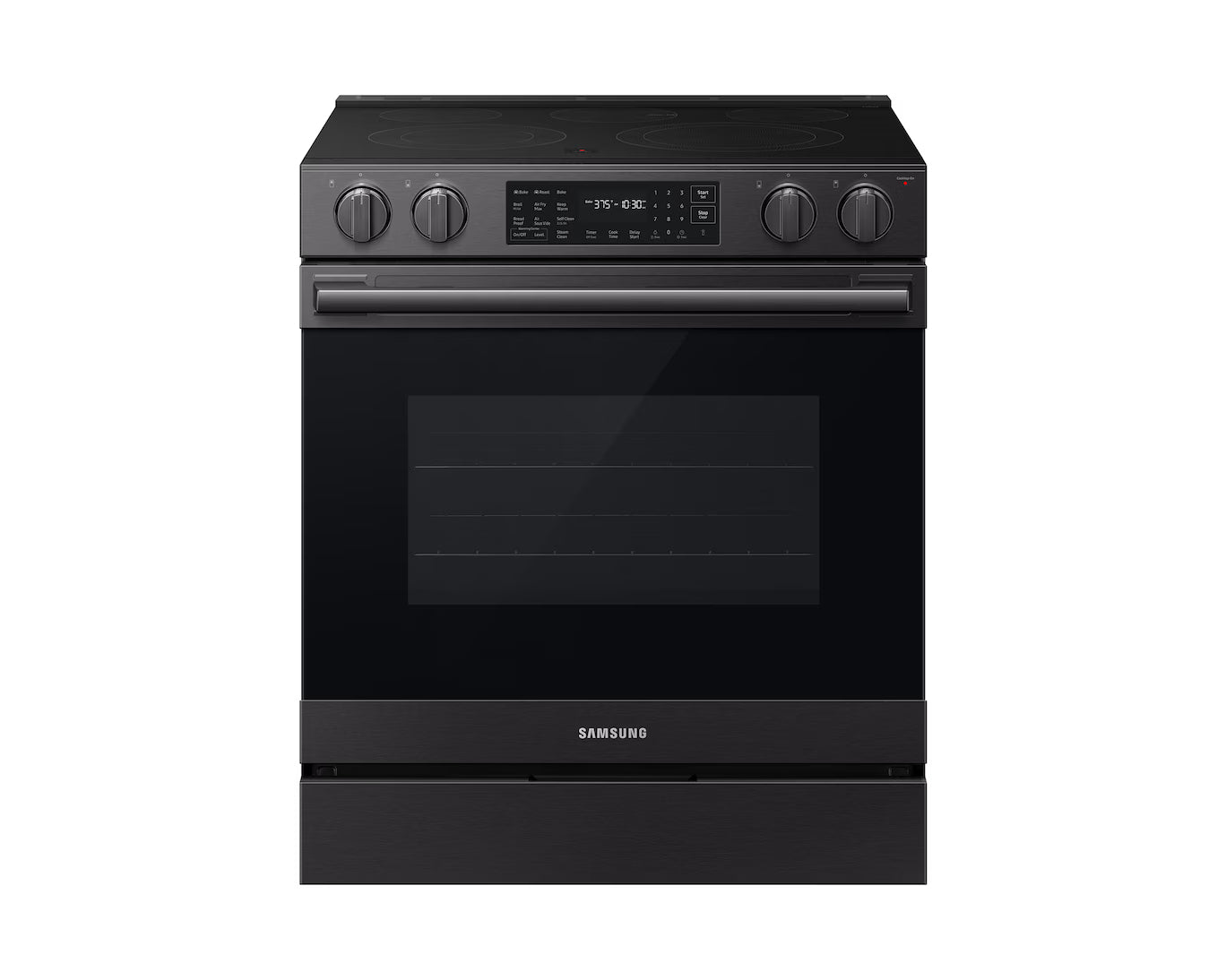 Samsung - 6.3 cu. ft  Electric Range in Black Stainless - NSE80H63SEAC