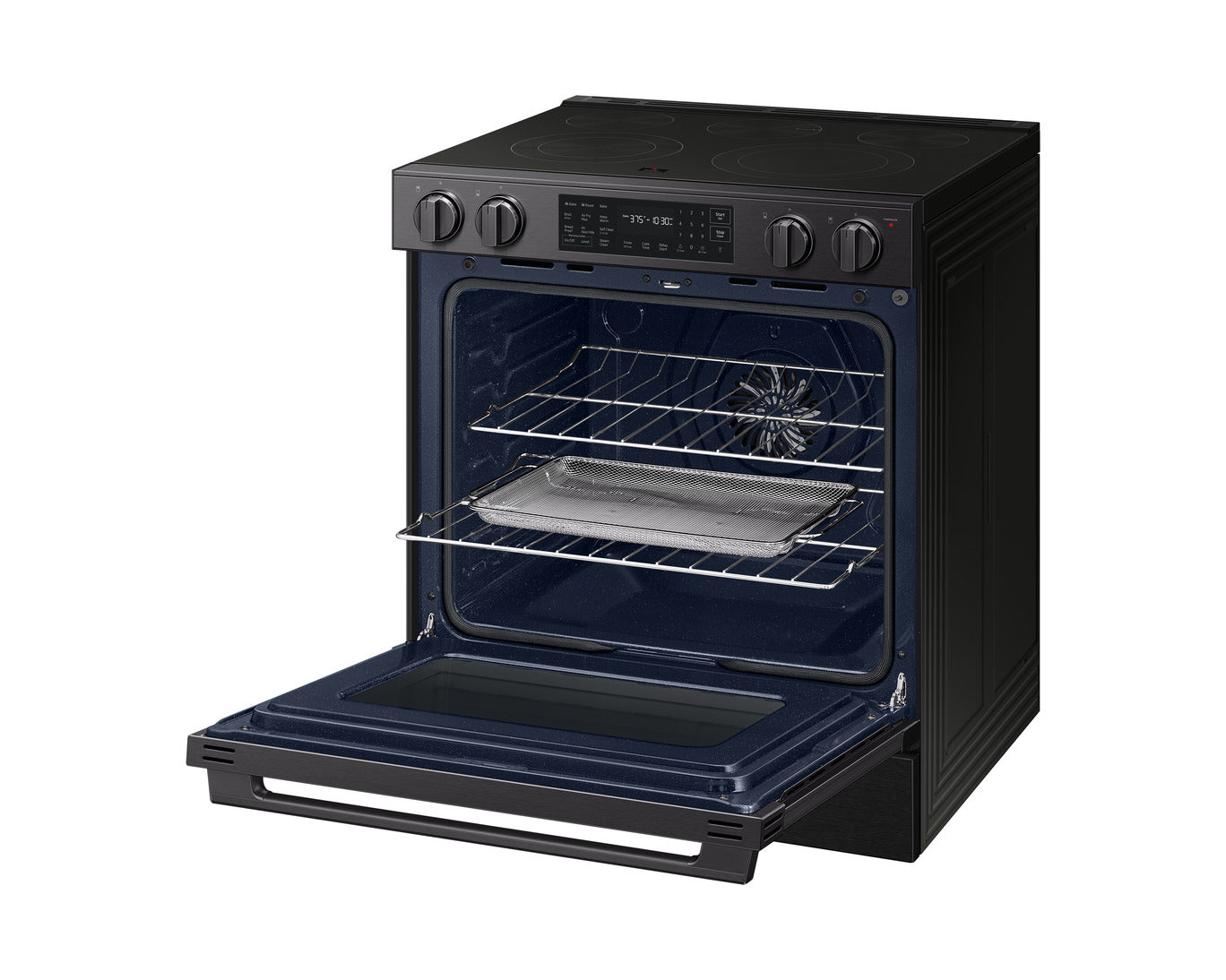 Samsung - 6.3 cu. ft  Electric Range in Black Stainless - NSE80H63SEAC