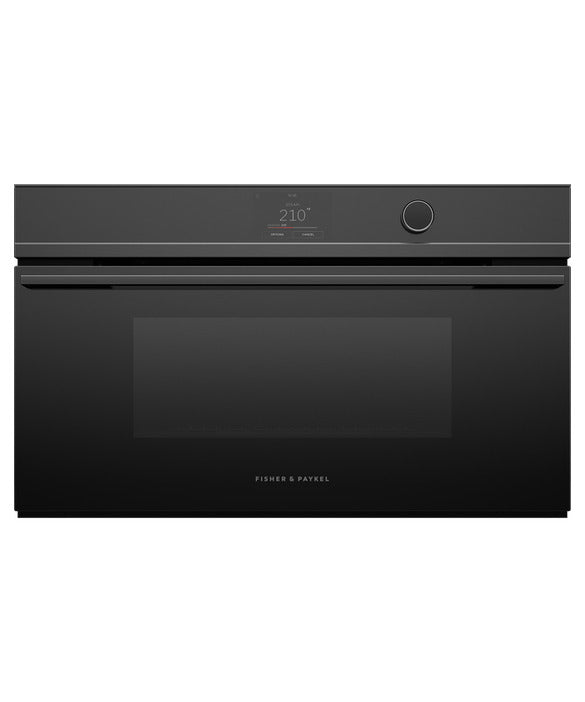 Fisher & Paykel - 1.9 cu. ft Steam Wall Oven in Black (Open Box) - OS30NDTDB1