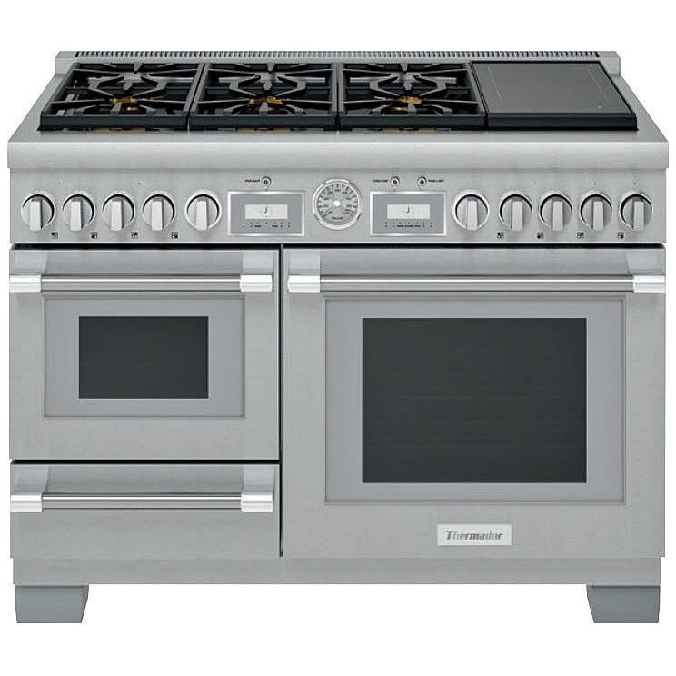 Thermador - 6.5 cu. ft  Dual Fuel Range in Stainless (Open Box) - PRD48WISGC