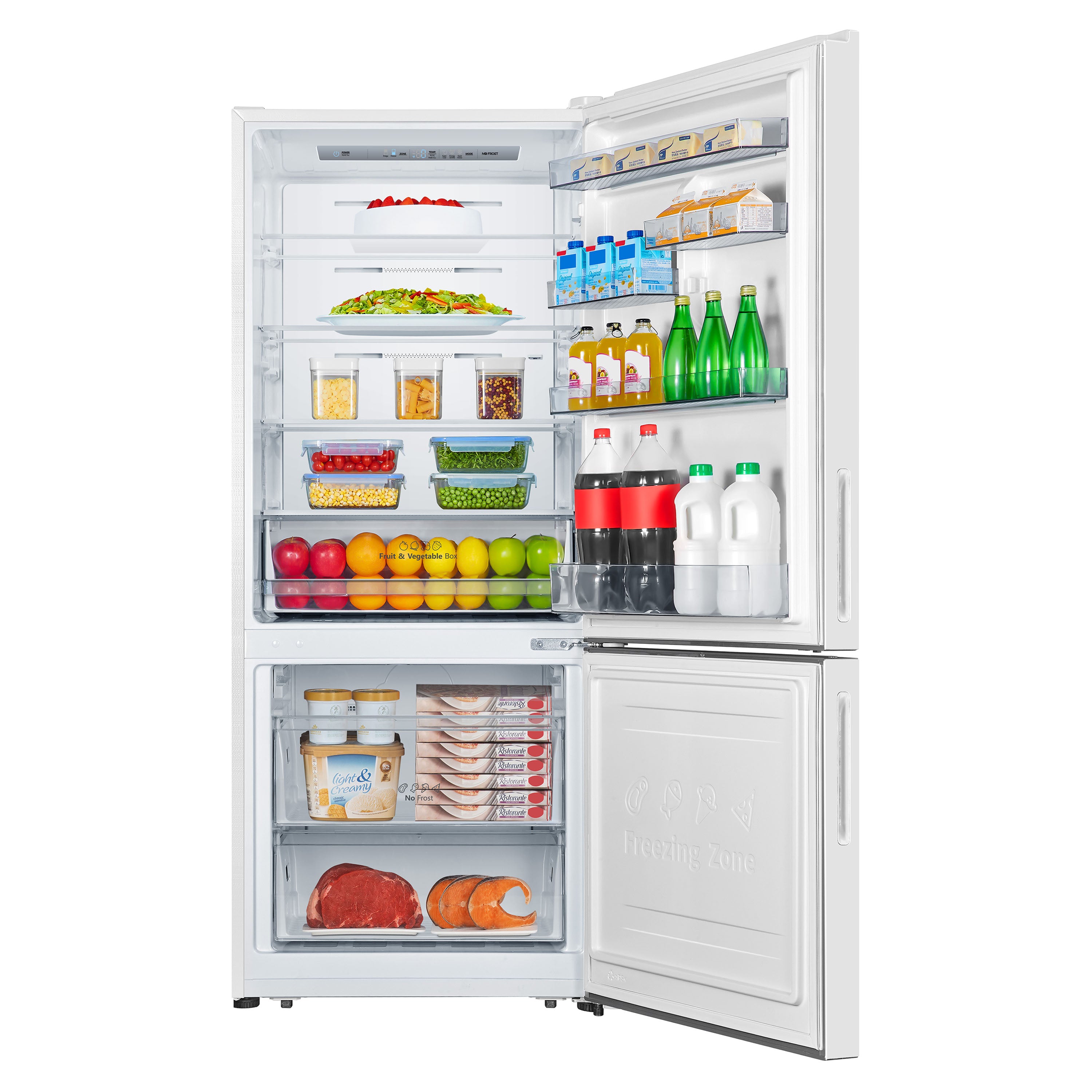 Hisense - 27.7 Inch 14.7 cu. ft Bottom Mount Refrigerator in White - RB15A2CWE