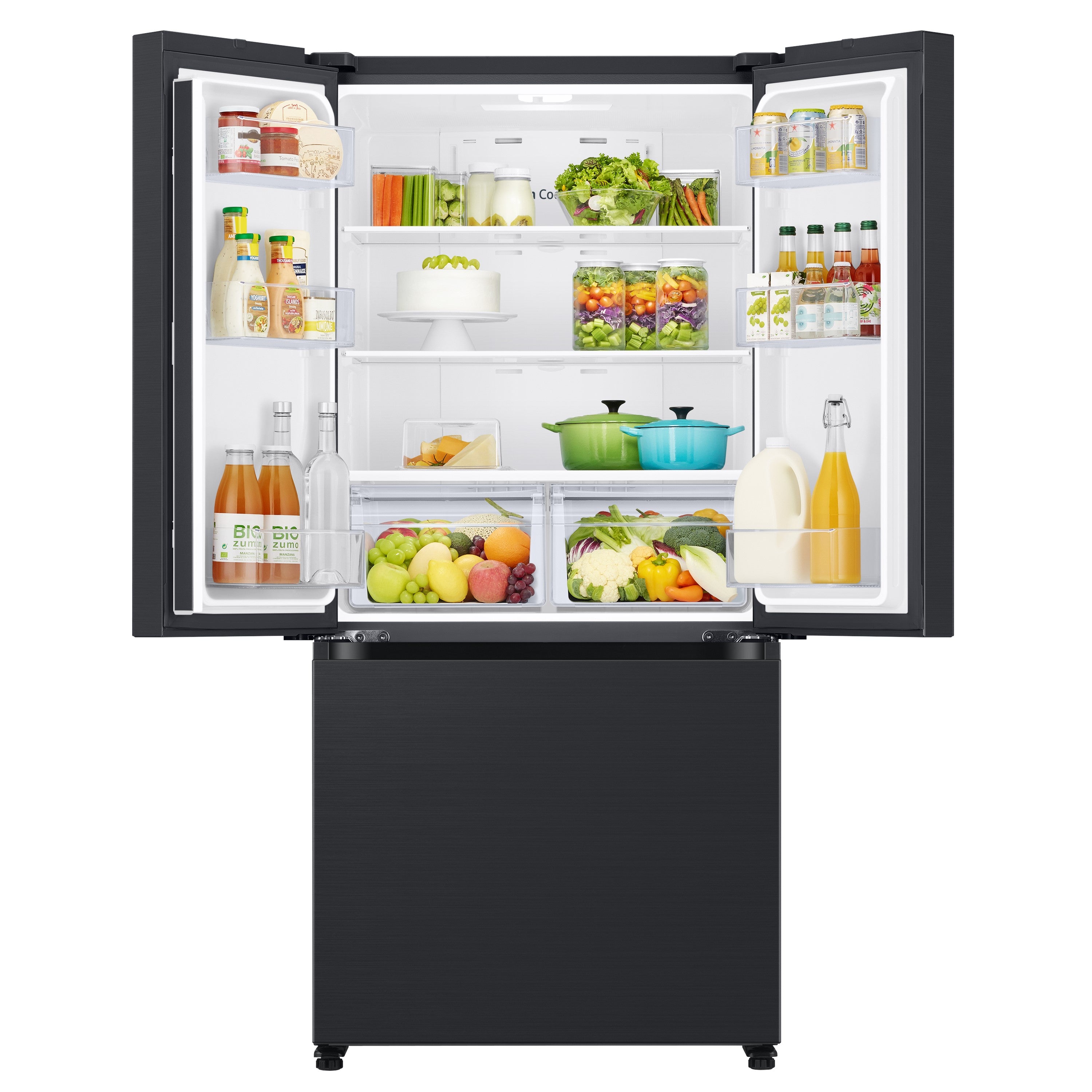 Samsung - 32.125 Inch 18 cu. ft French Door Refrigerator in Black - RF18A5101MTAA