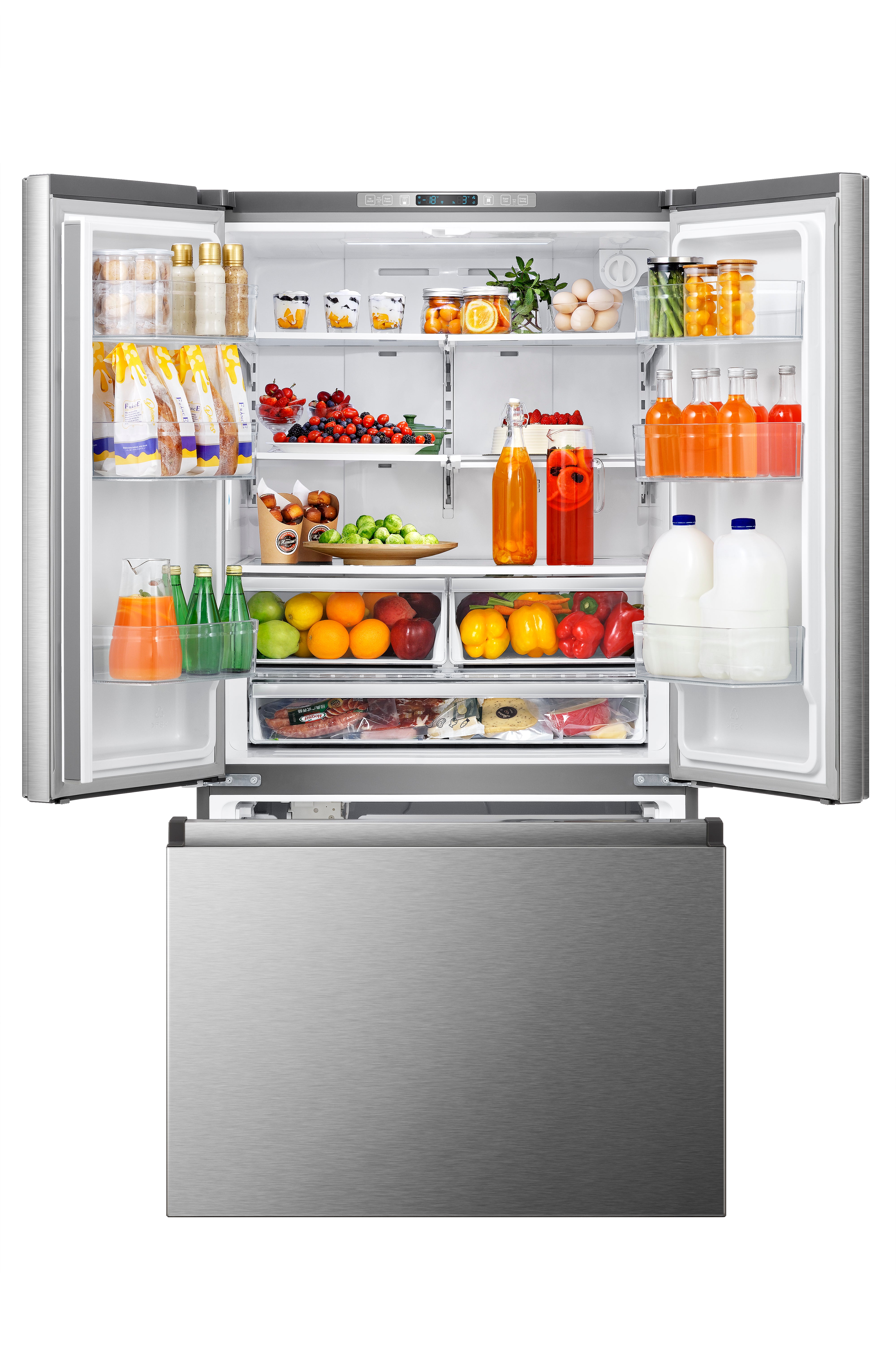 Hisense - 35.98 Inch 18.8 cu. ft French Door Refrigerator in Stainless Hisense - 35.98 Inch 18.8 cu. ft French Door Refrigerator in Stainless