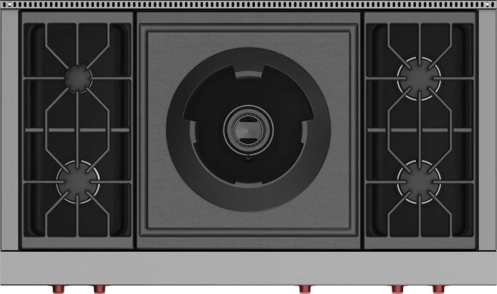 Wolf - 47.875 inch wide Gas Cooktop in Stainless - SRT484W