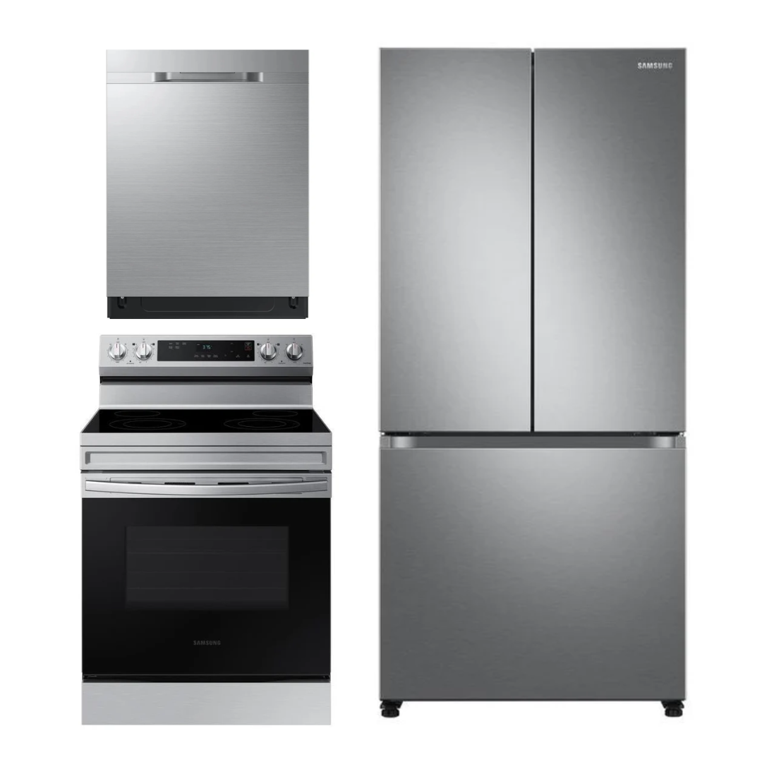 Samsung Kitchen Package – RF18A5101SR, NE63A6111SS, DW80DG5500SRAA