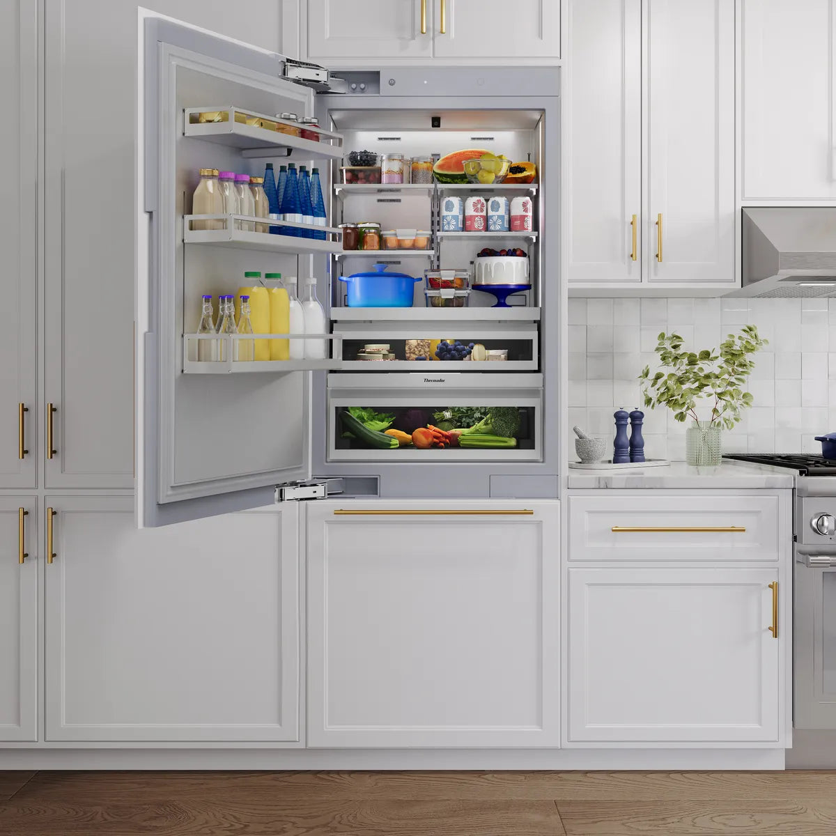 Thermador - 29.8 Inch 16.5 cu. ft Built In Bottom Freezer Refrigerator in Panel Ready - T30IB100SP