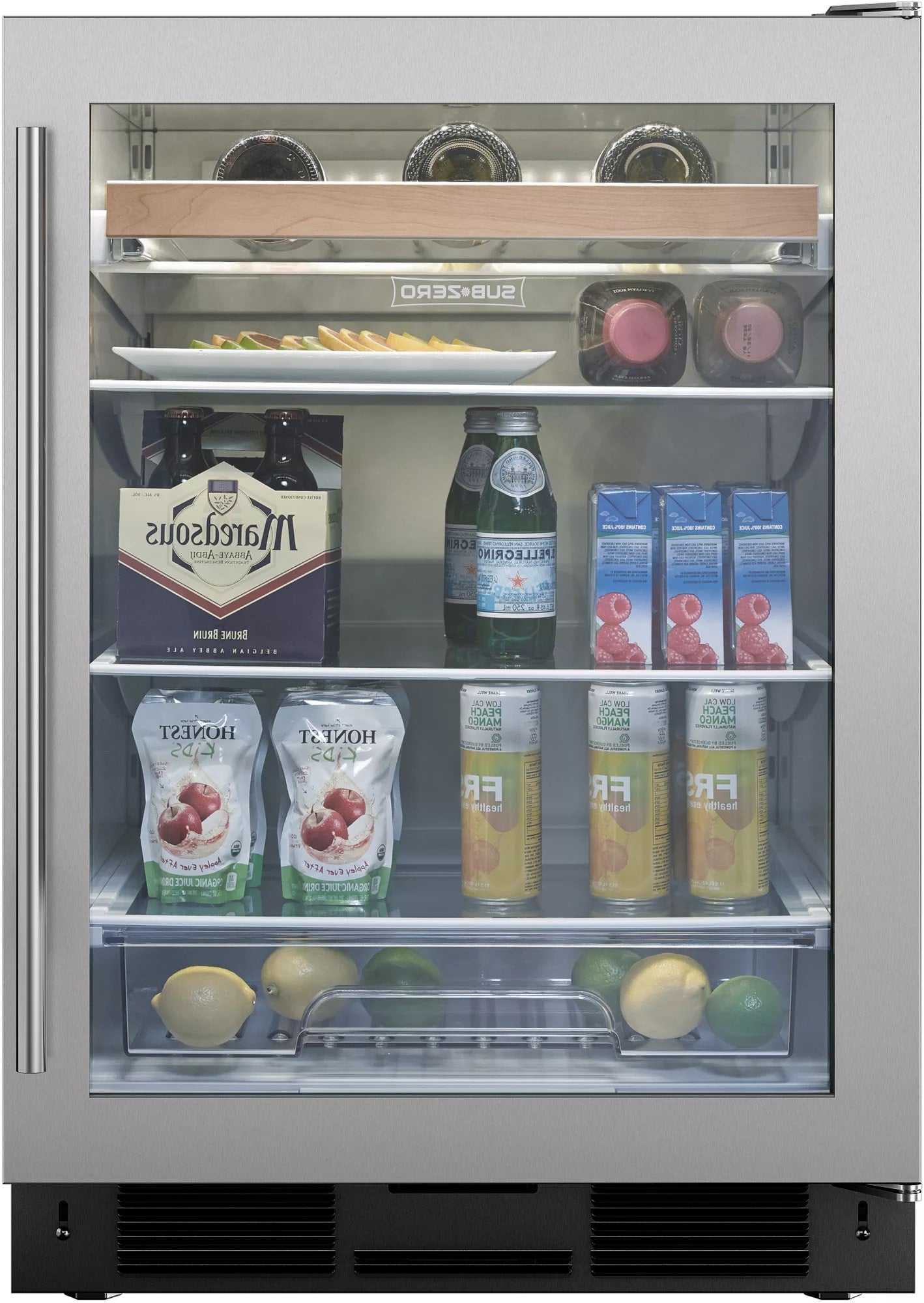Sub-Zero - 23.875 Inch 6.0 cu.Ft Built In / Integrated Beverage Centre Refrigerator in Stainless - UC-24BG/S/THRH