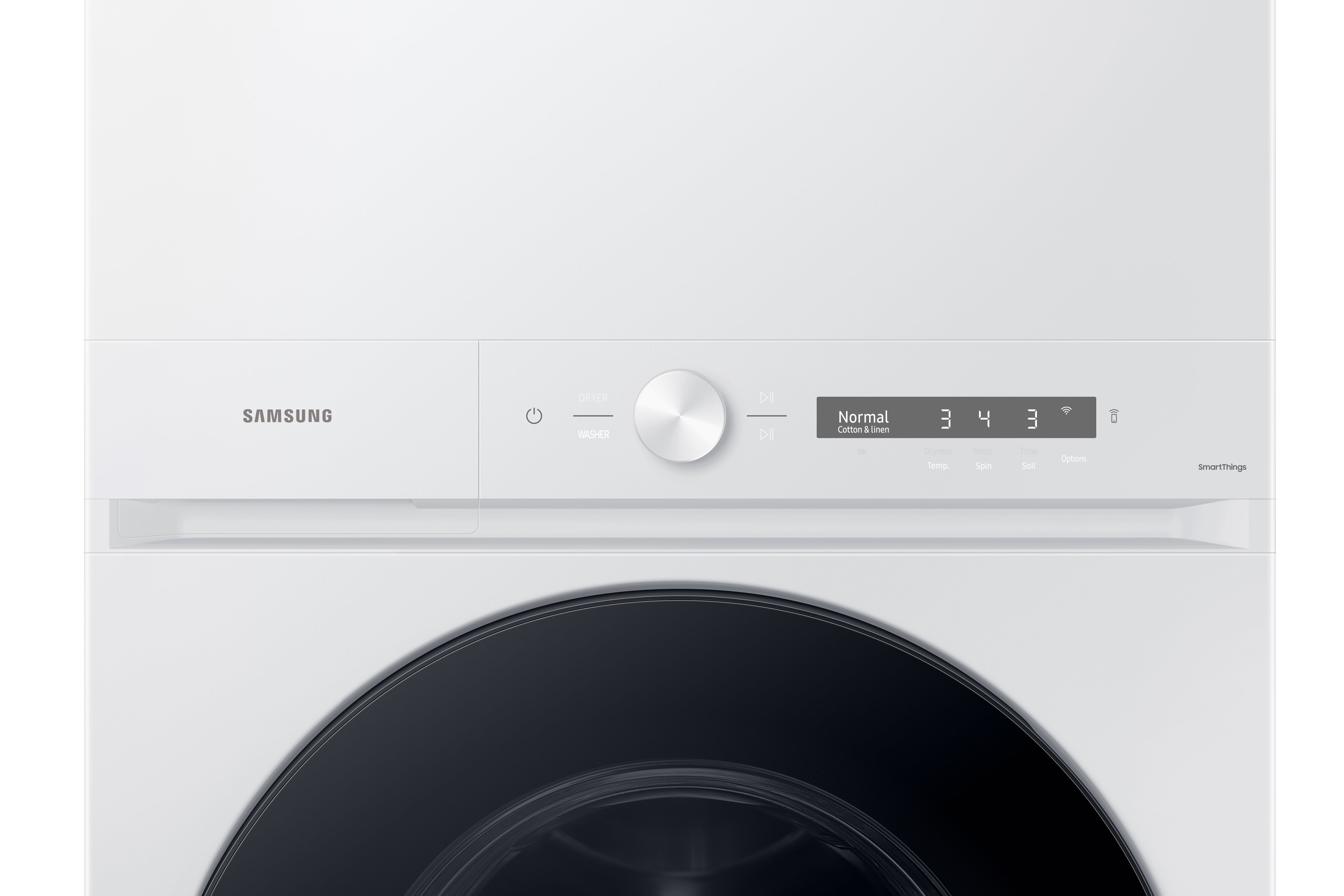Samsung - 5.3 cu. Ft Washer and 7.6 cu. Ft Dryer Laundry Hub in White - WH46DBH100EWAC
