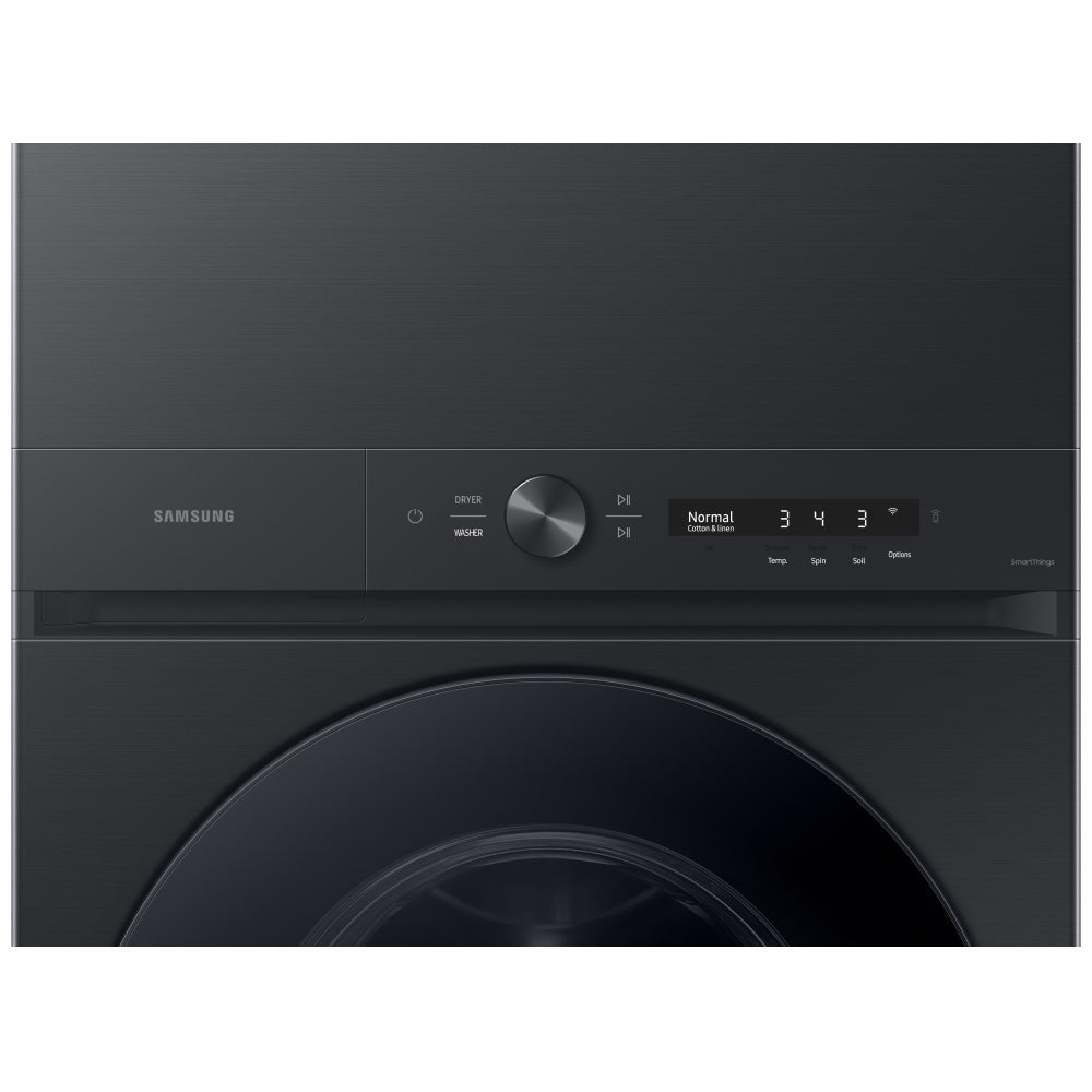 Samsung - 5.3 cu. Ft Washer and 7.6 cu. Ft Dryer Laundry Hub in Black Stainless - WH46DBH550EVAC