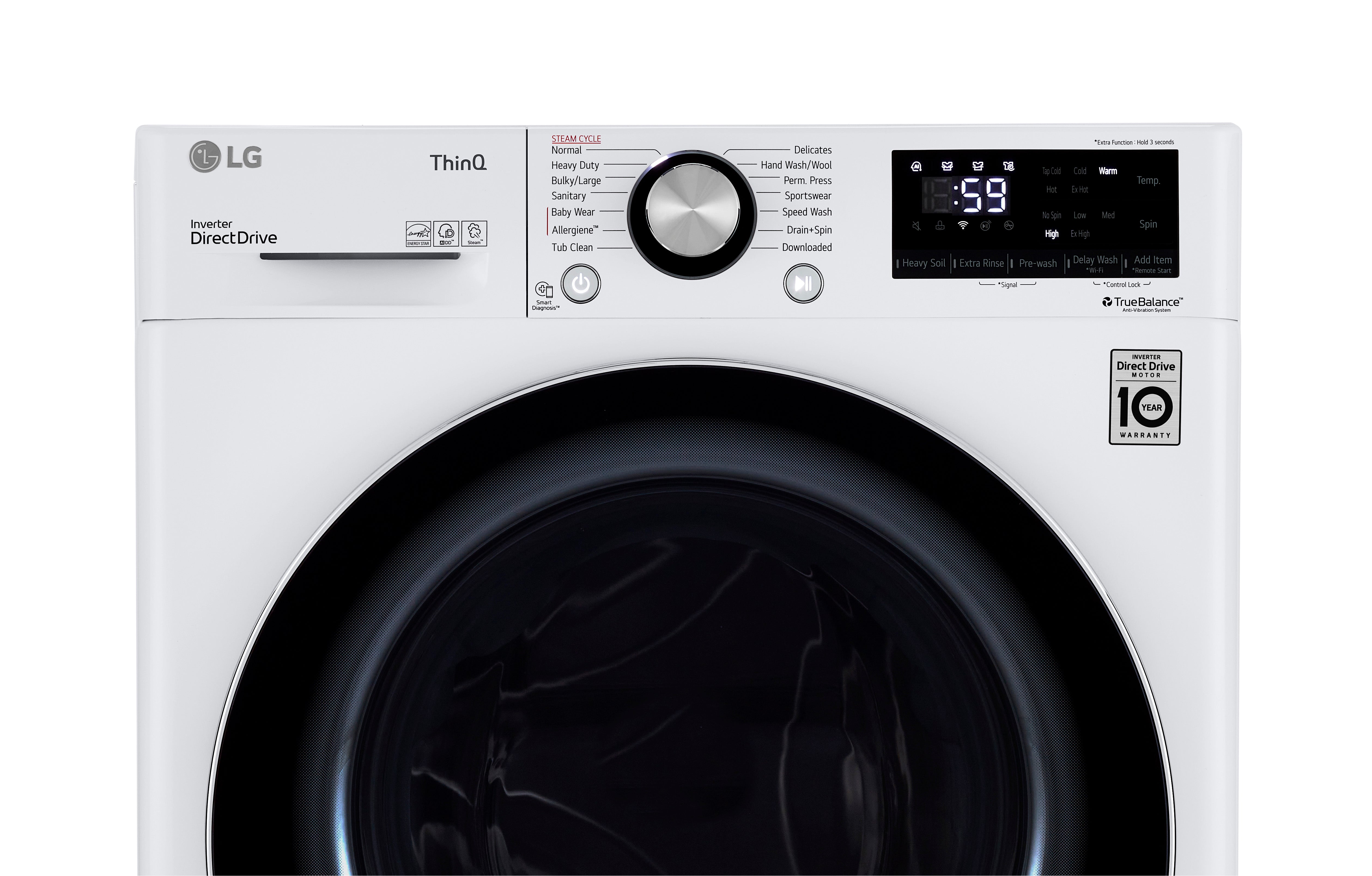 LG - 2.6 cu. Ft  Compact Washer in White - WM1455HWA