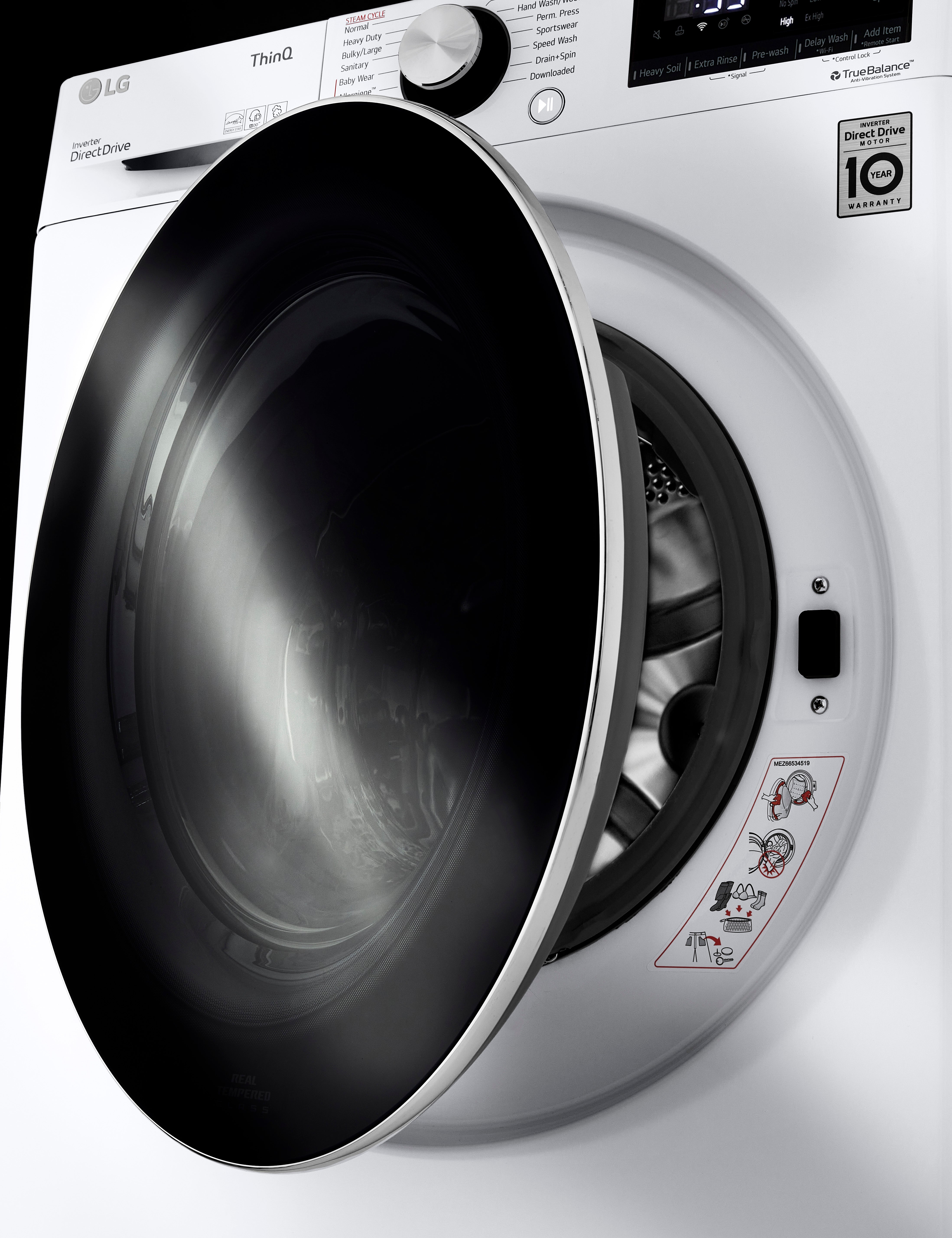 LG - 2.6 cu. Ft  Compact Washer in White - WM1455HWA