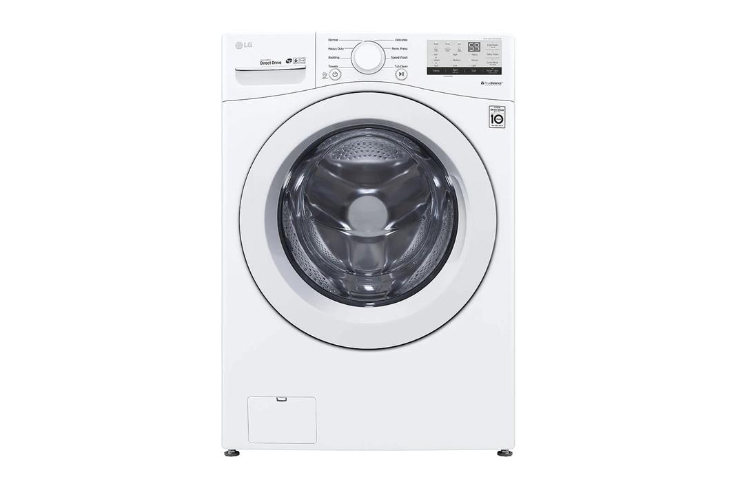 LG - 5.2 cu. Ft  Front Load Washer in White - WM3400CW