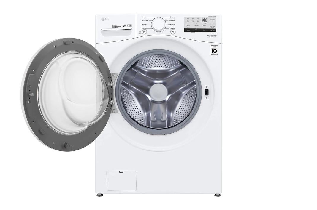 LG - 5.2 cu. Ft  Front Load Washer in White - WM3400CW