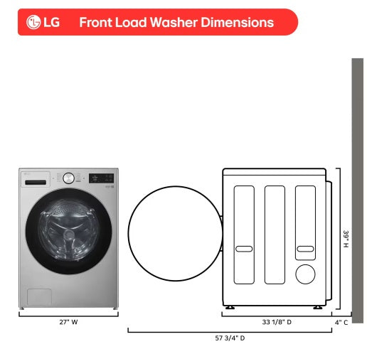 LG - 5 cu. Ft  Front Load Washer in Stainless - WM5800HVA