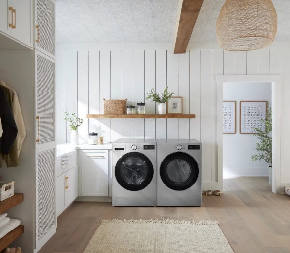 LG - 5 cu. Ft  Front Load Washer in Stainless - WM5800HVA