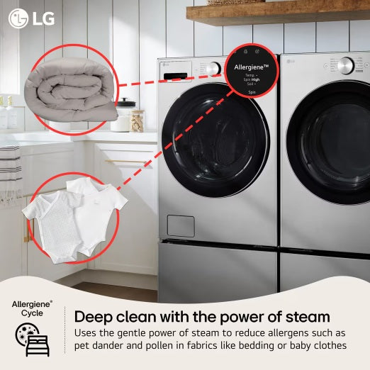 LG - 5 cu. Ft  Front Load Washer in Stainless - WM5800HVA