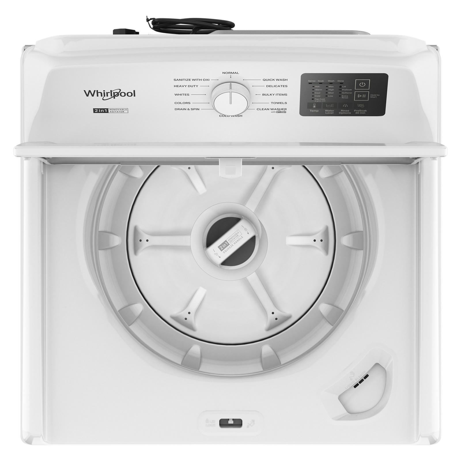 Whirlpool - 4.8 cu. Ft  Top Load Washer in White - WTW4107SW
