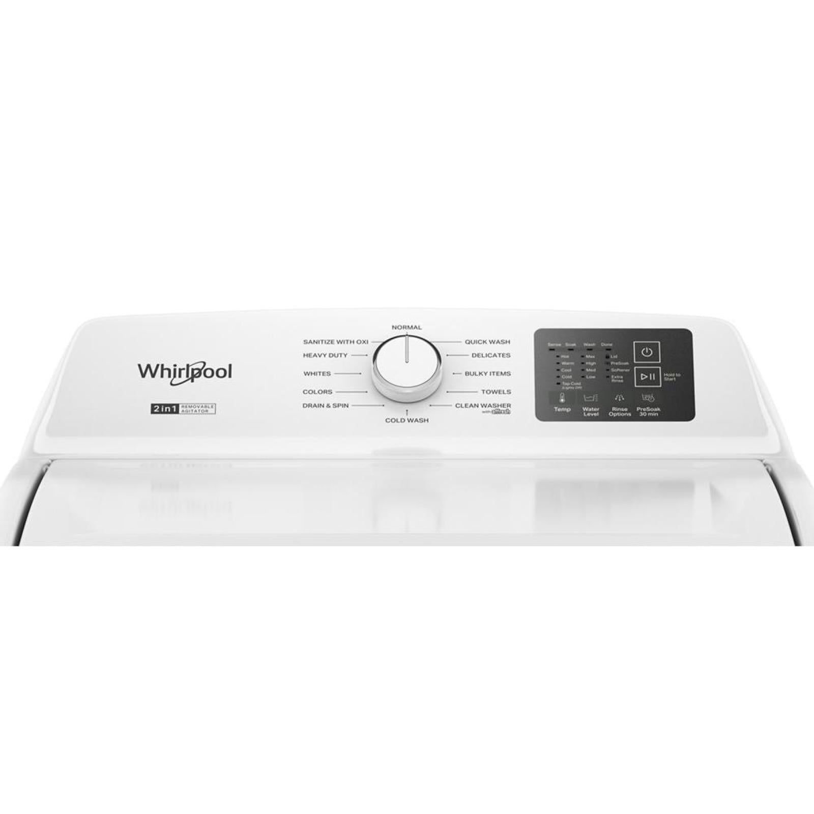 Whirlpool - 4.8 cu. Ft  Top Load Washer in White - WTW4107SW