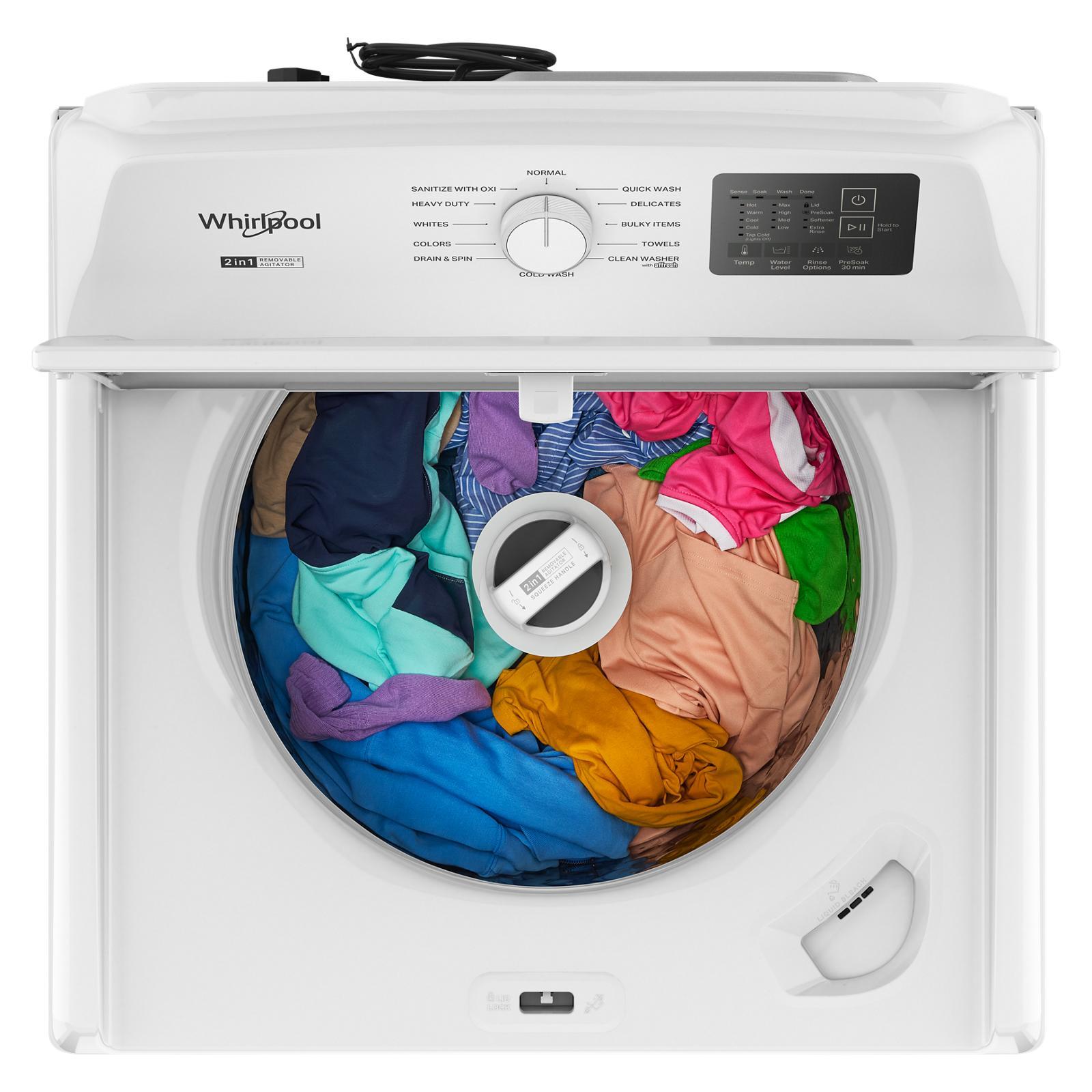 Whirlpool - 4.8 cu. Ft  Top Load Washer in White - WTW4107SW