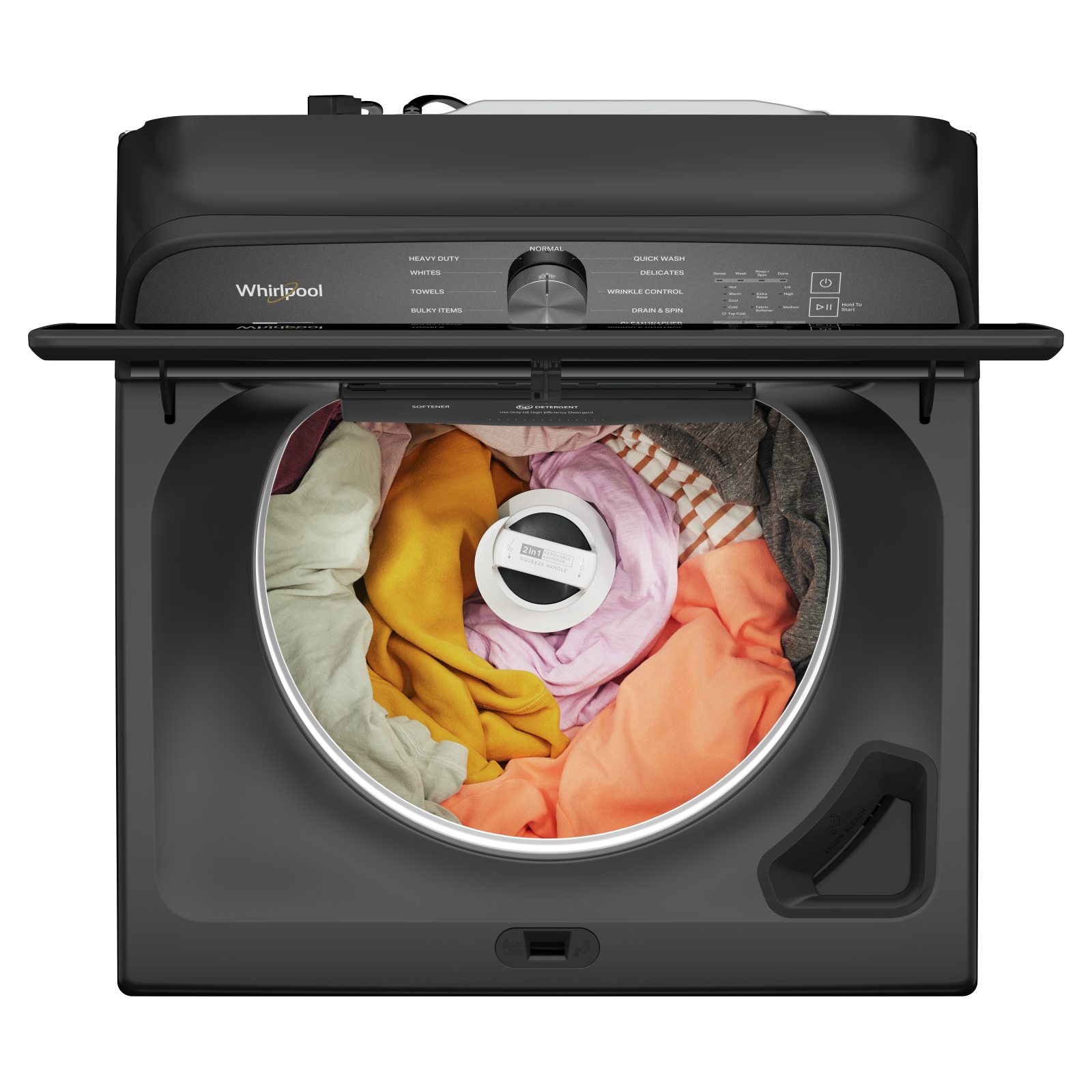 Whirlpool - 6.1 cu. Ft  Top Load Washer in Black - WTW6157PB