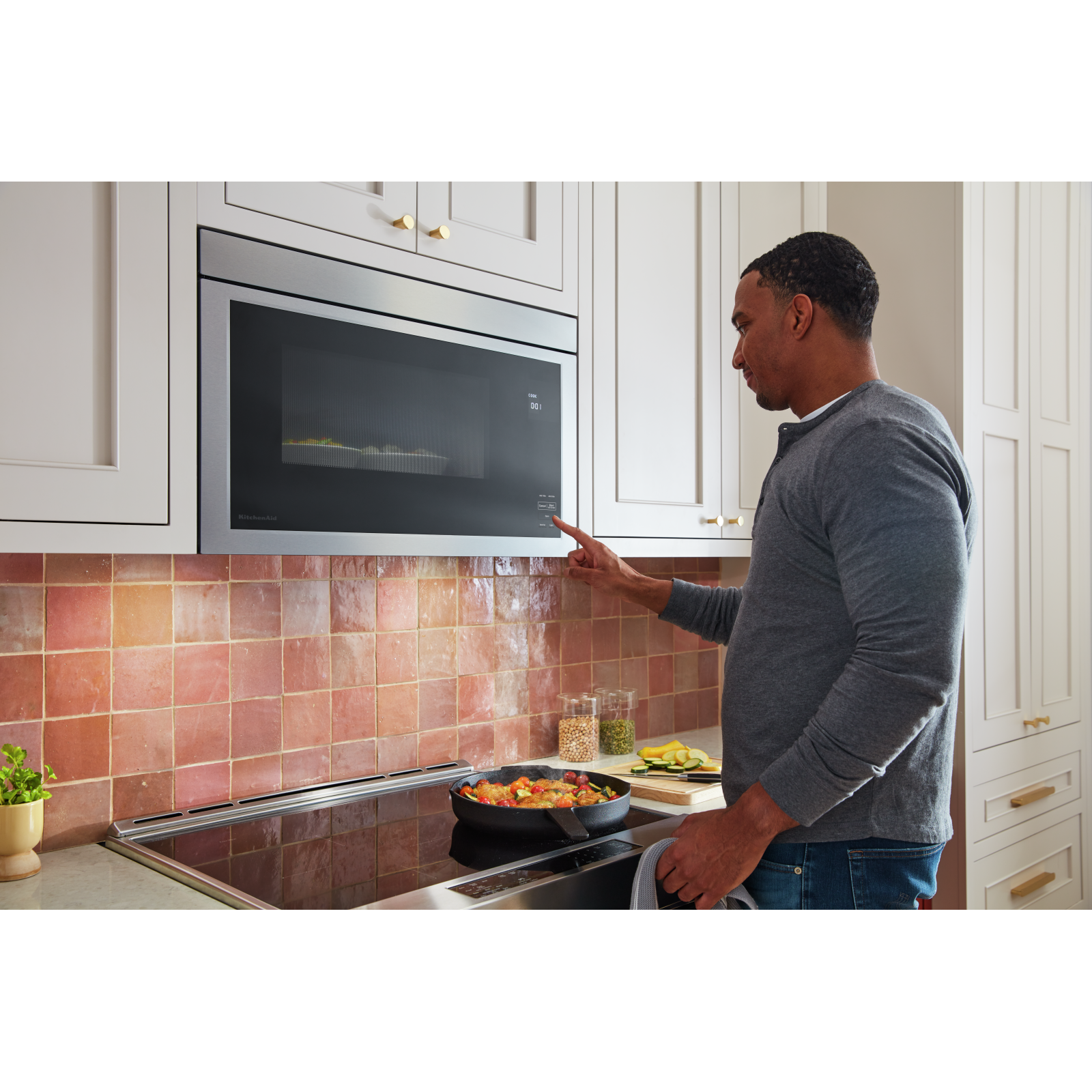 KitchenAid - 1.1 cu. Ft  Over the range Microwave in Stainless - YKMMF330PPS