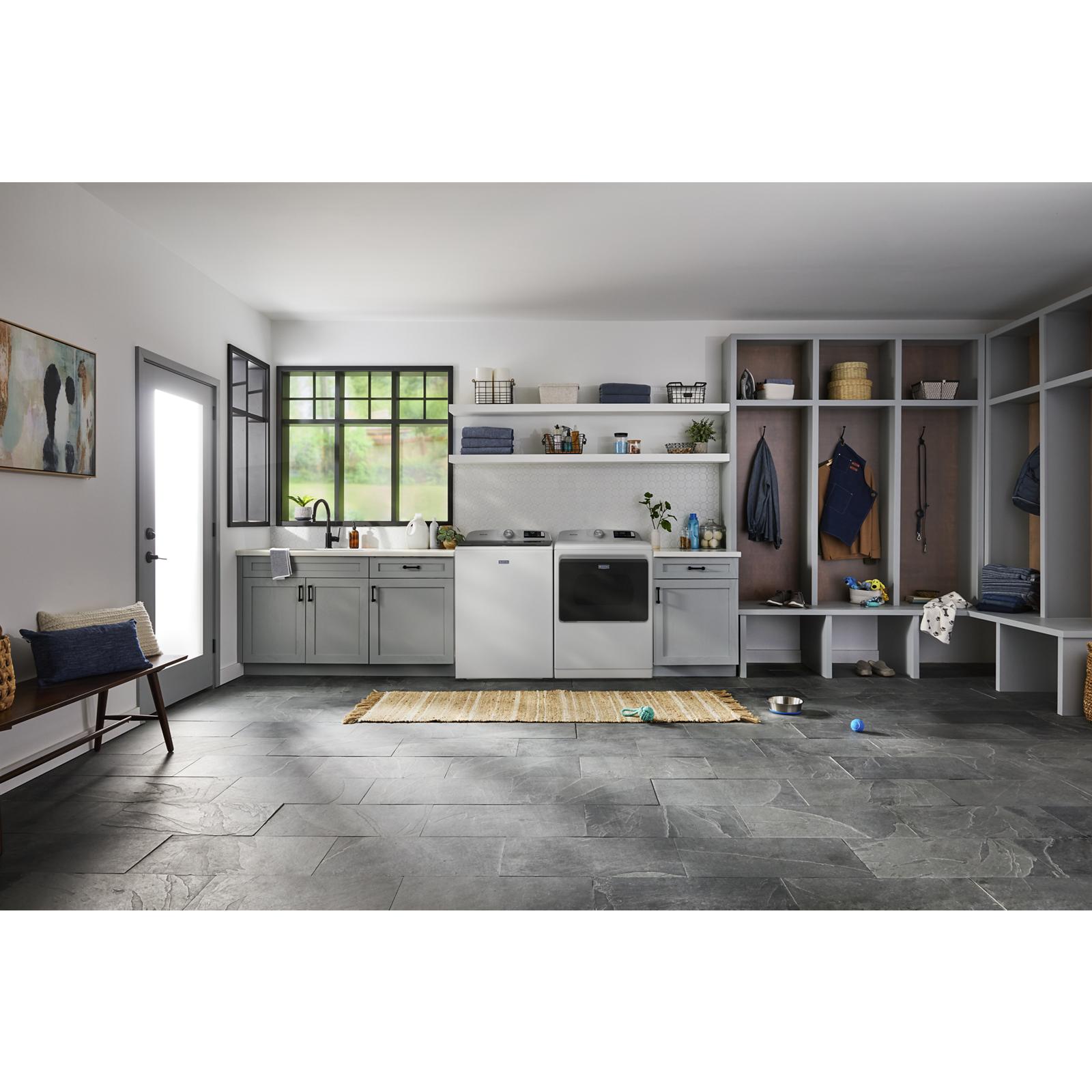 Maytag - 7.4 cu. Ft  Vented Electric Dryer in White - YMED7205RW