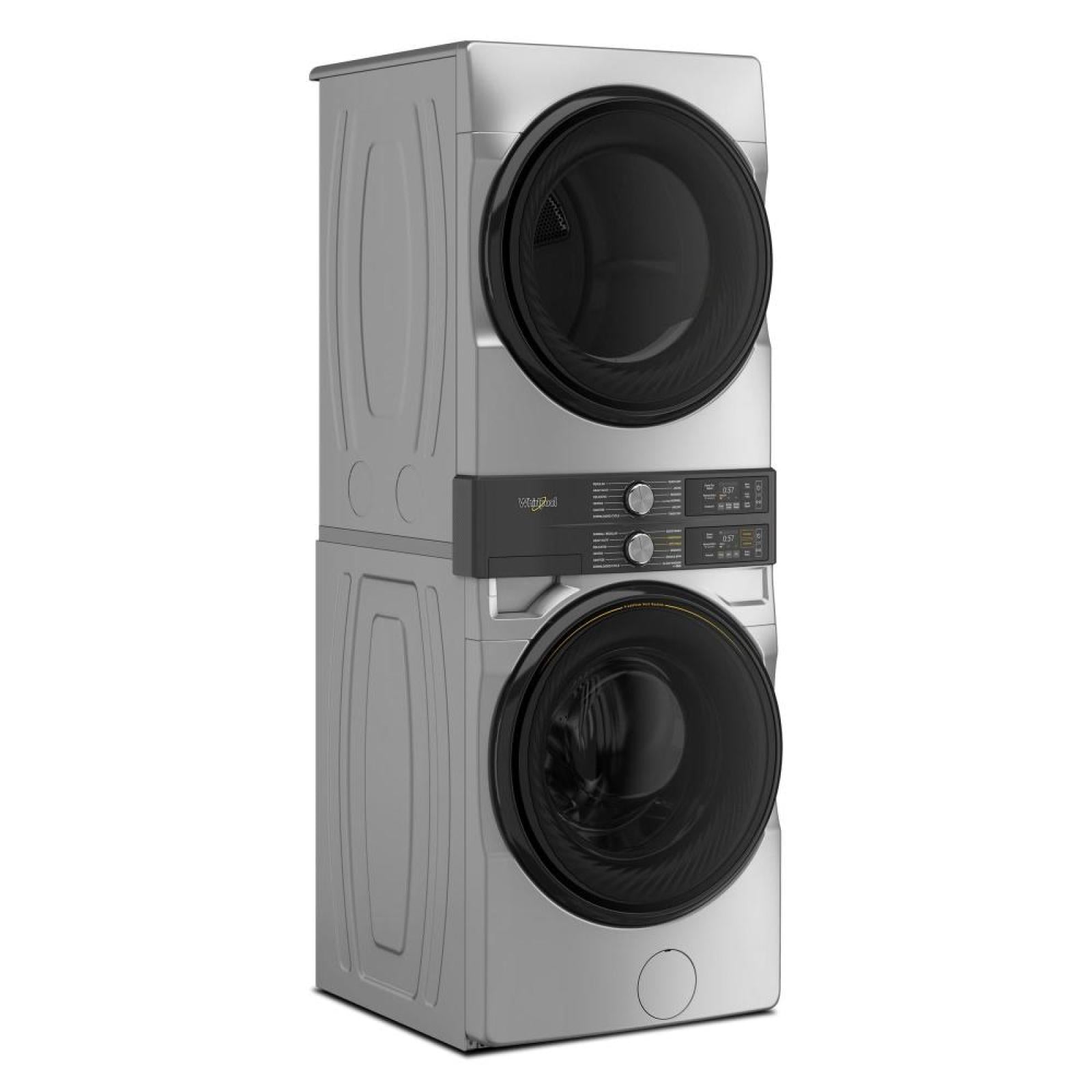 Whirlpool - 5.2 cu. Ft Washer and 7.4 cu. Ft Vented Electric Dryer WashTower in Silver - YWEF5727TR