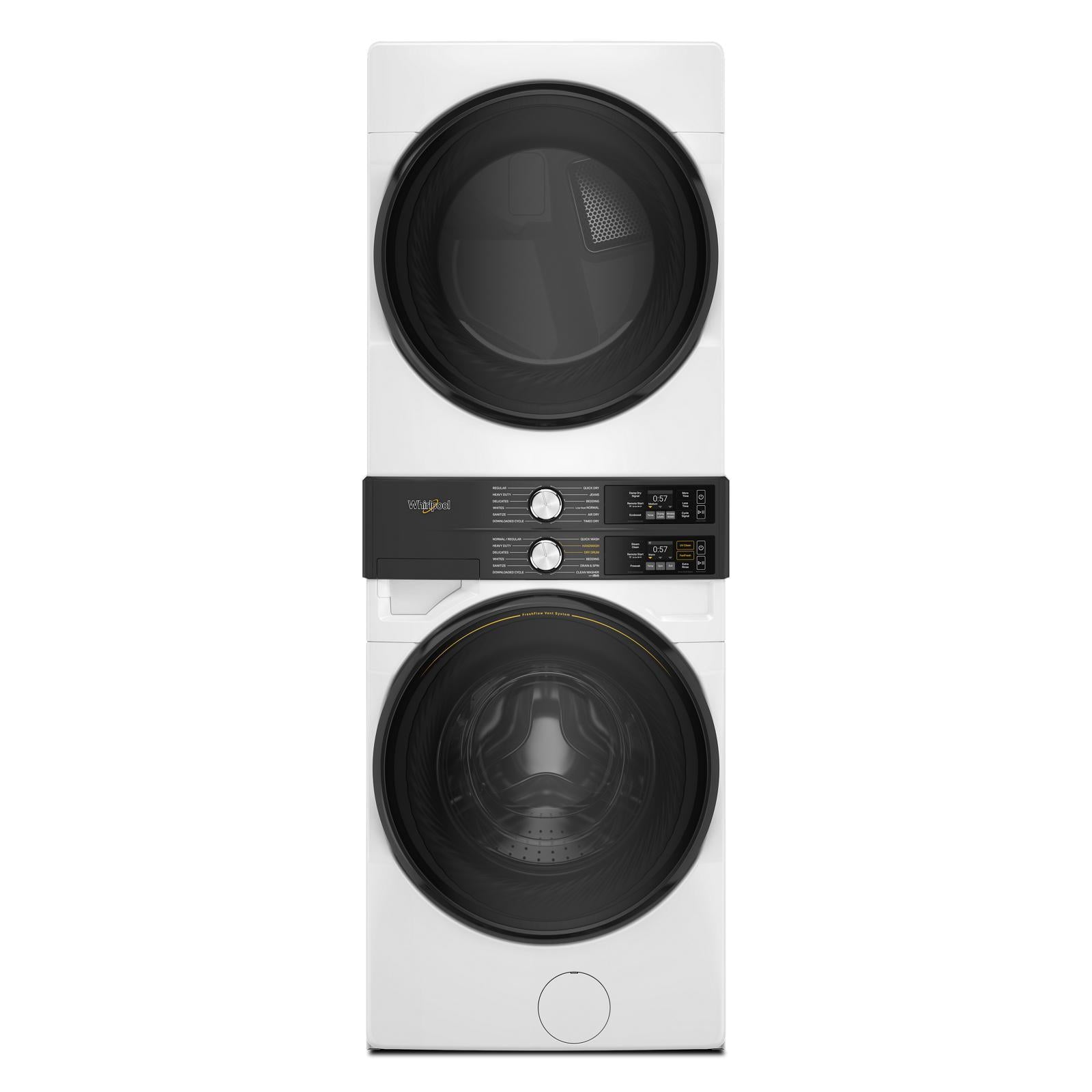Whirlpool - 5.2 cu. Ft Washer and 7.4 cu. Ft Vented Electric Dryer WashTower in White - YWEF5727TW