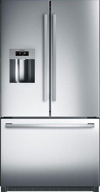 Bosch - 35 5/8
 Inch 25 cu. ft French Door Refrigerator in Stainless - B26FT50SNS