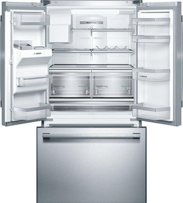 Bosch - 35 5/8
 Inch 25 cu. ft French Door Refrigerator in Stainless - B26FT50SNS