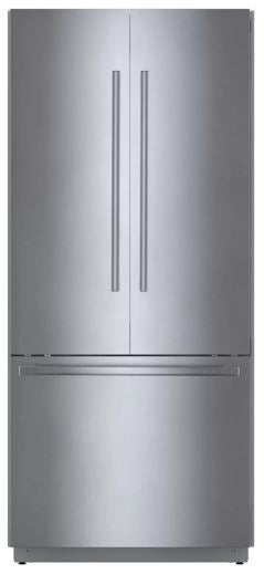 Bosch - 35.75 Inch 19.4 cu. ft Built In / Integrated French Door Refrigerator in Stainless - B36BT935NS