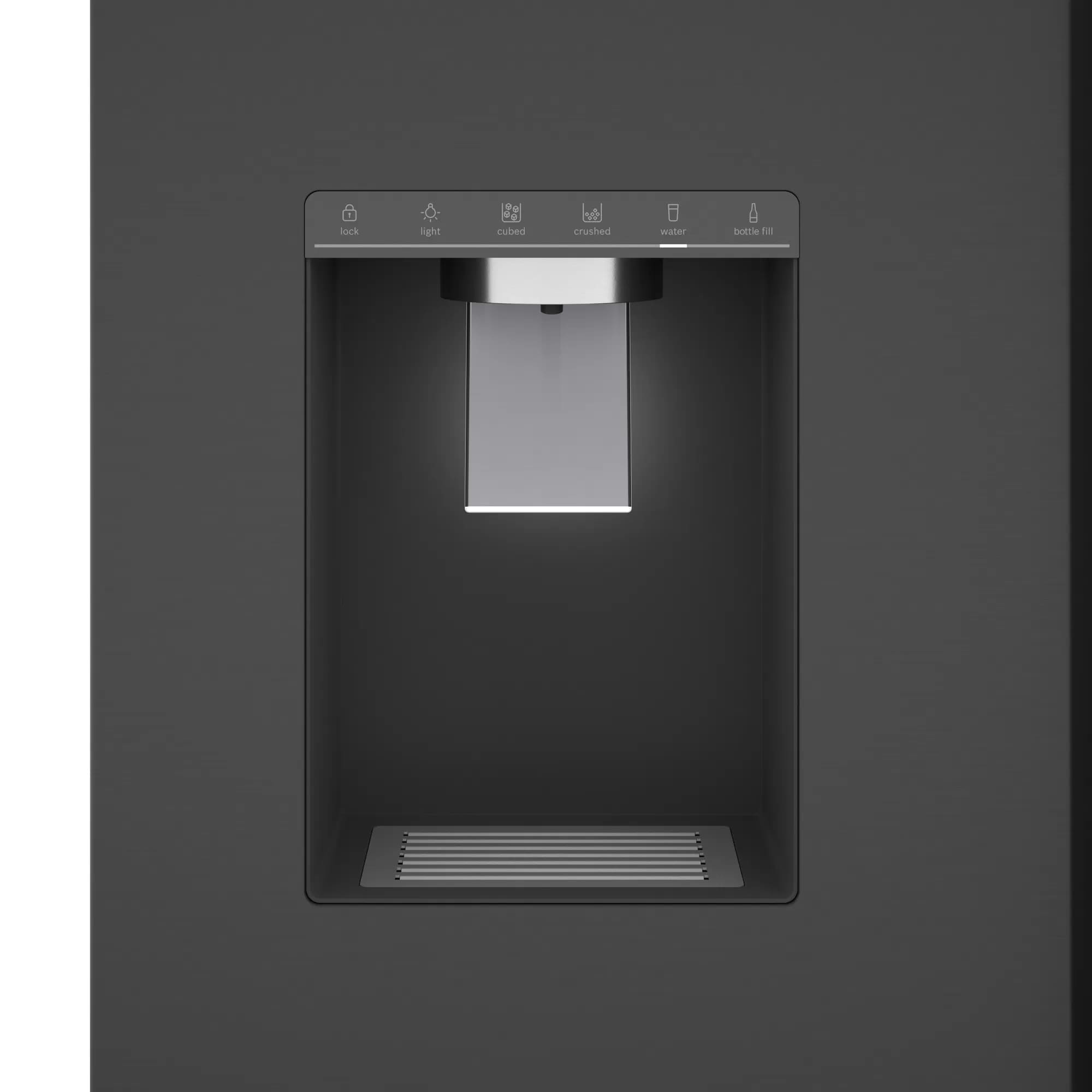 Bosch - 35.625 Inch 21.6 cu. ft French Door Refrigerator in Black Stainless - B36CD50SNB