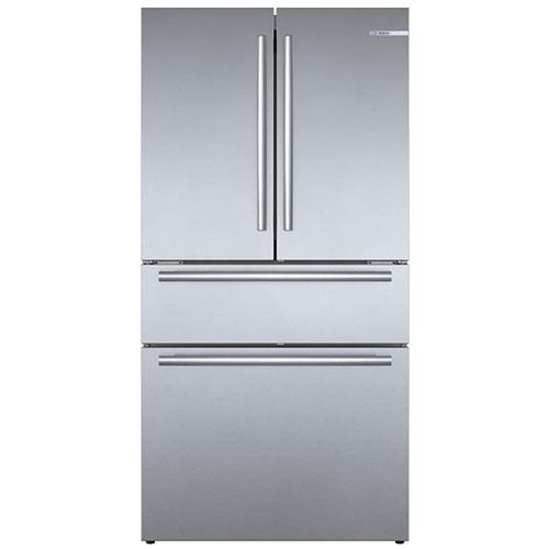 Bosch - 35.625 Inch 21 cu. ft French Door Refrigerator in Stainless - B36CL80SNS