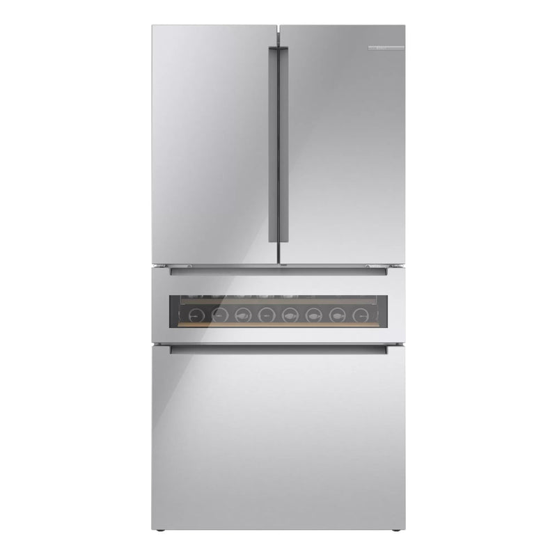 Bosch - 35.625 Inch 20.5 cu. ft French Door Refrigerator in Stainless - B36CL81ENG