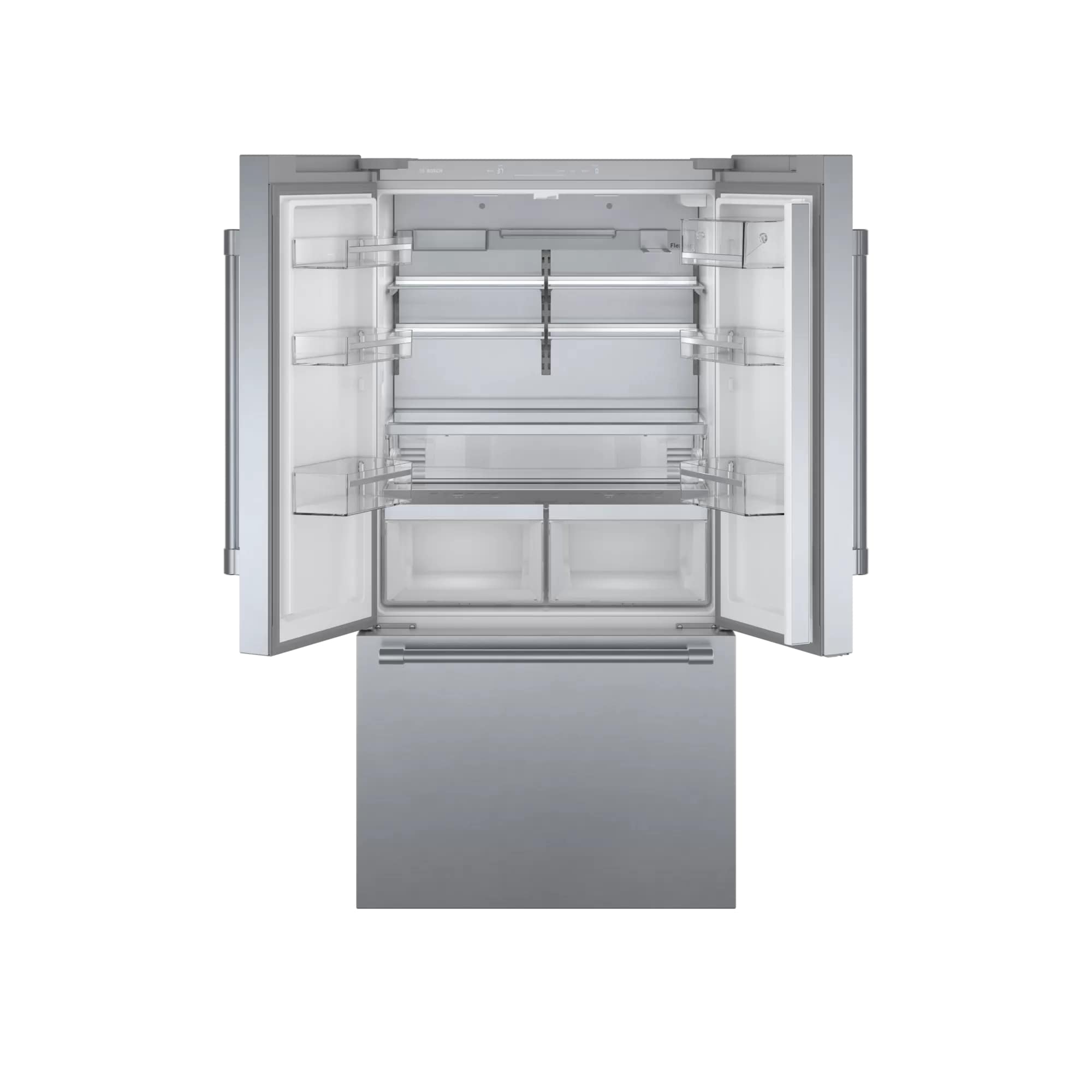 Bosch - 35.625 Inch 20.8 cu. ft French Door Refrigerator in Stainless - B36CT81ENS