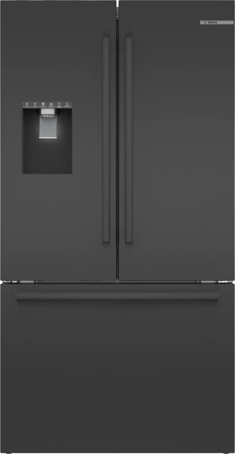 Bosch - 35.625 Inch 26 cu. ft French Door Refrigerator in Black Stainless - B36FD50SNB