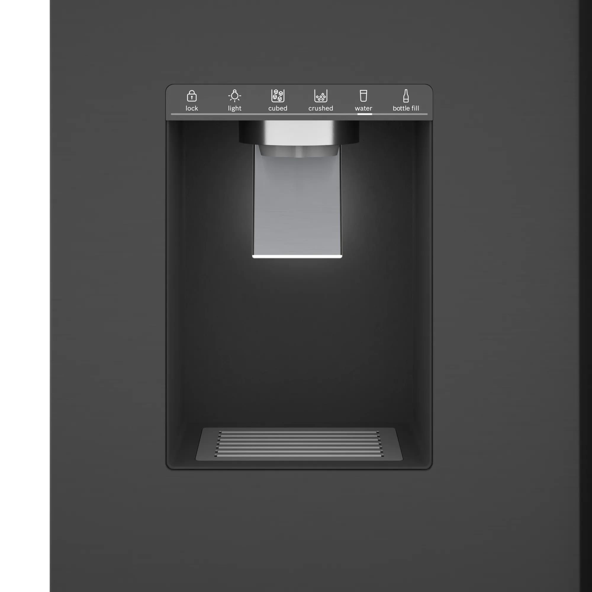 Bosch - 35.625 Inch 26 cu. ft French Door Refrigerator in Black Stainless - B36FD50SNB