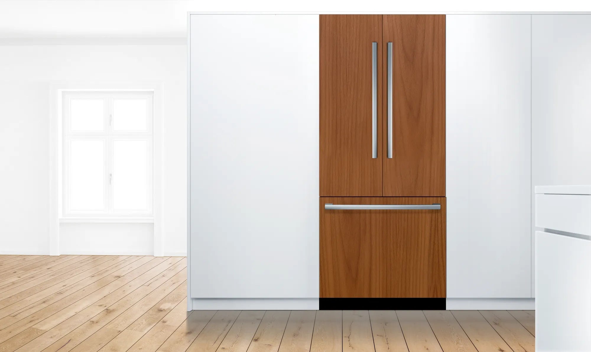 Bosch - 35.75 Inch 19.4 cu. ft Built In / Integrated French Door Refrigerator in Panel Ready - B36IT905NP