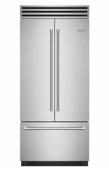 BlueStar - 35.75 Inch 22.2 cu. ft Built In / Integrated French Door Refrigerator in Stainless - BBBF361