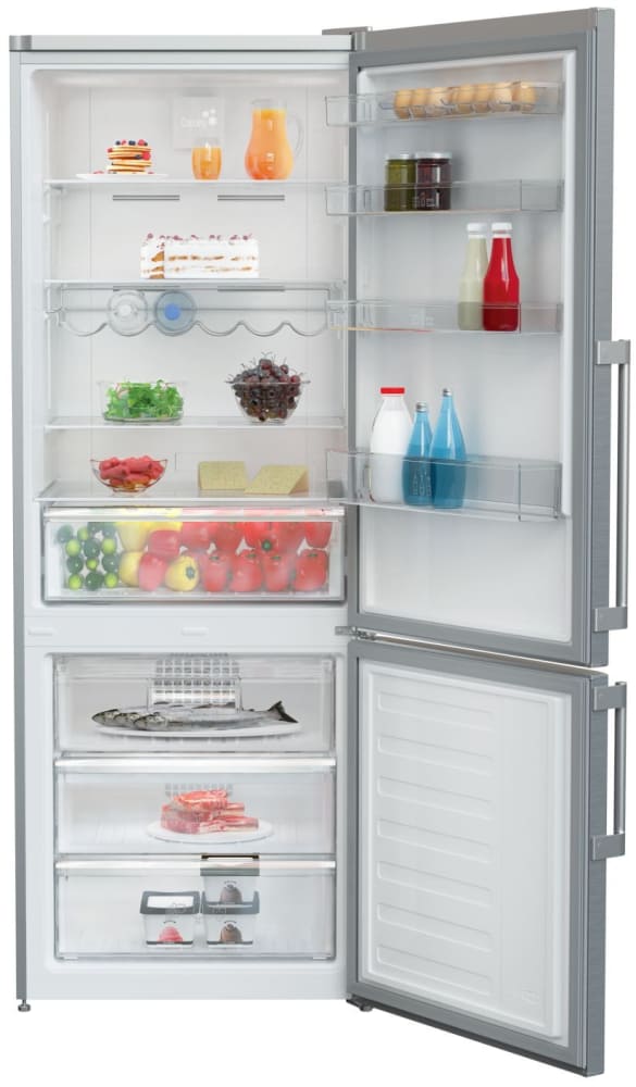 Blomberg - 27.6 Inch 16.8 cu. ft Bottom Mount Refrigerator in Stainless - BRFB1512SS