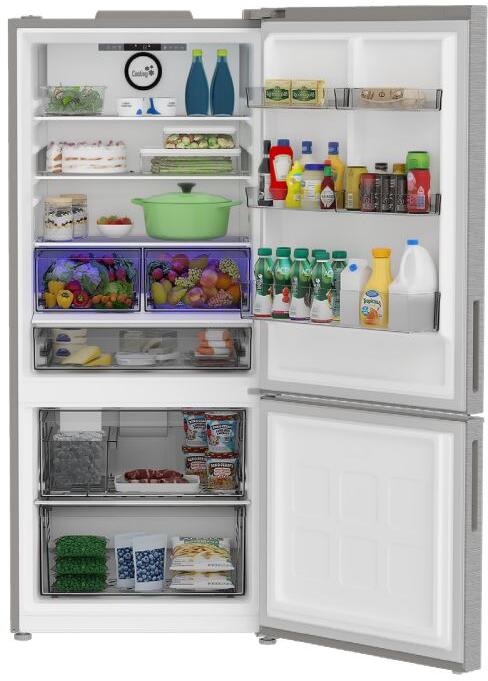 Blomberg - 29.75 Inch 16.1 cu. ft Bottom Mount Refrigerator in Stainless - BRFB21622SS