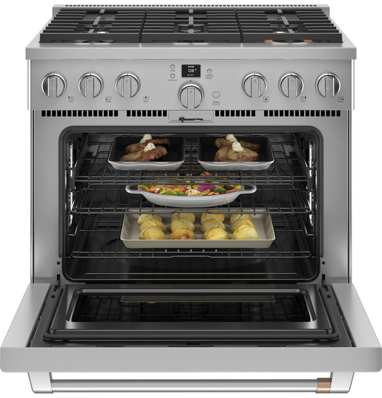 Café - 6.2 cu. ft  Gas Range in Stainless - CGY366P2TS1