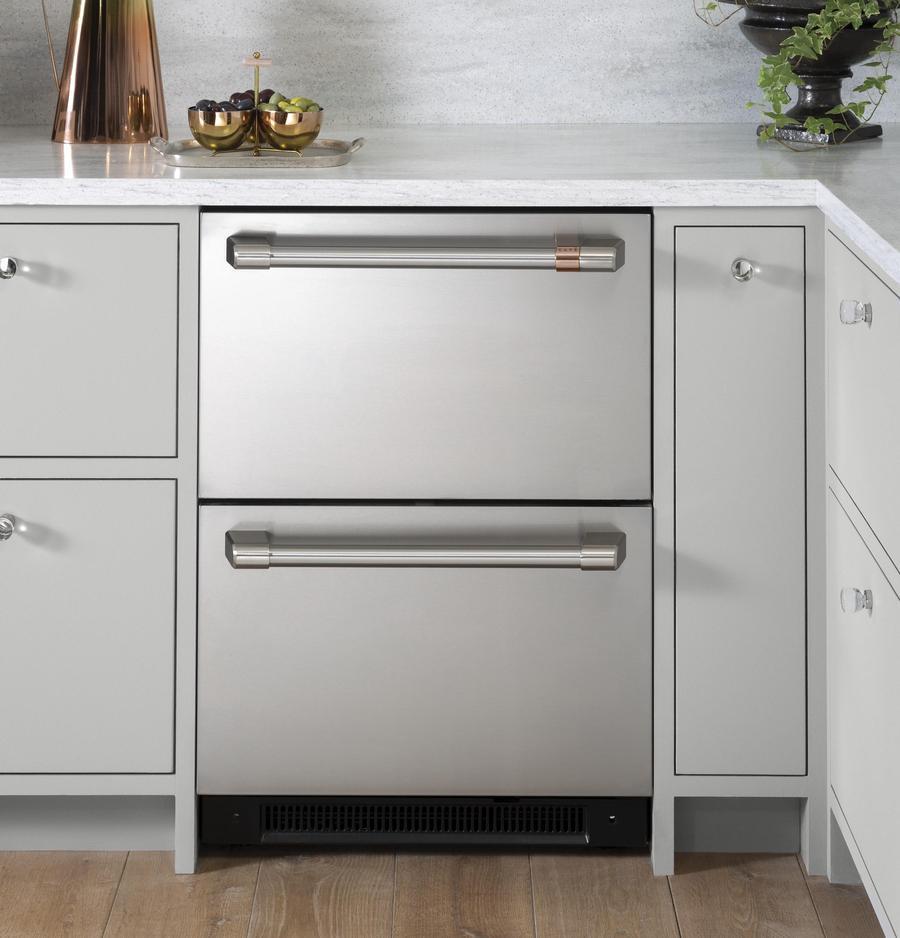 Café - 23.875 Inch 5.7 cu. ft Built In / Integrated Drawer Refrigerator in Stainless - CDE06RP2NS1
