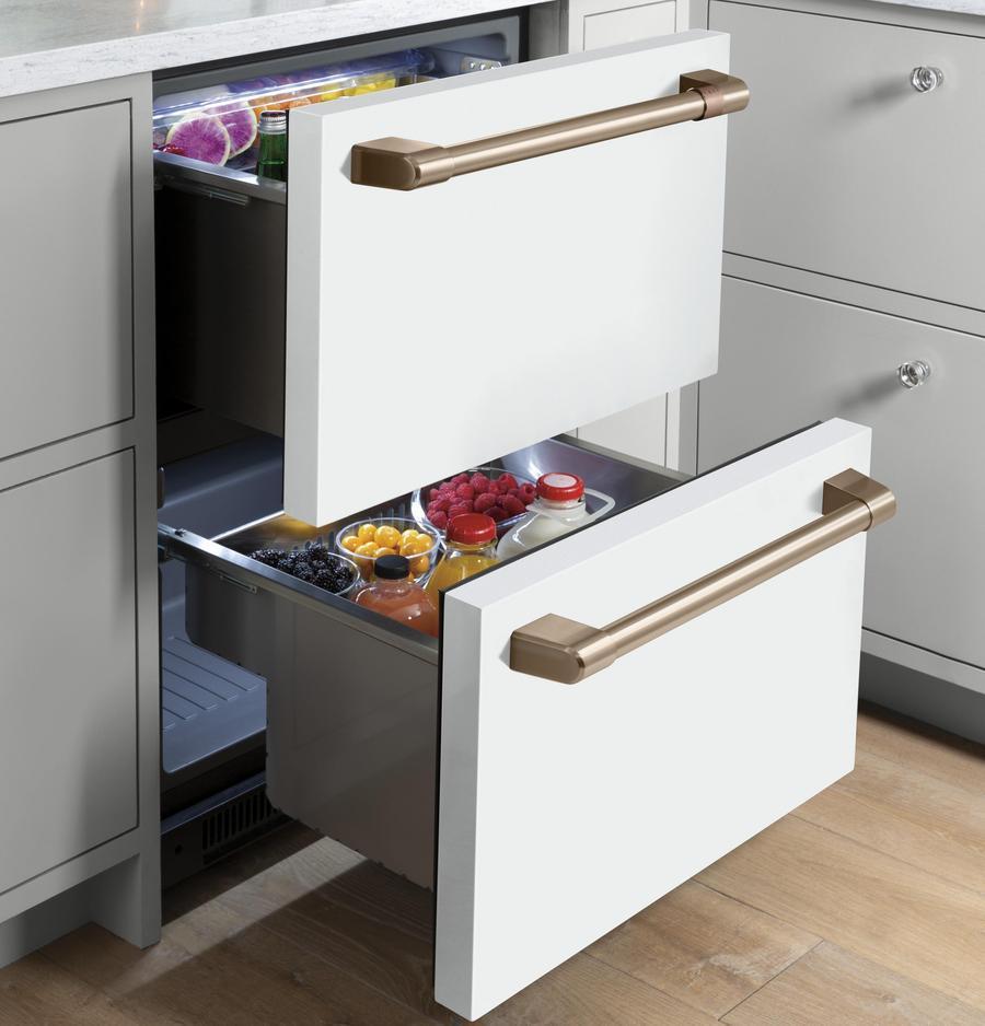 Café - 23.875 Inch 5.7 cu. ft Built In / Integrated Drawer Refrigerator in White - CDE06RP4NW2