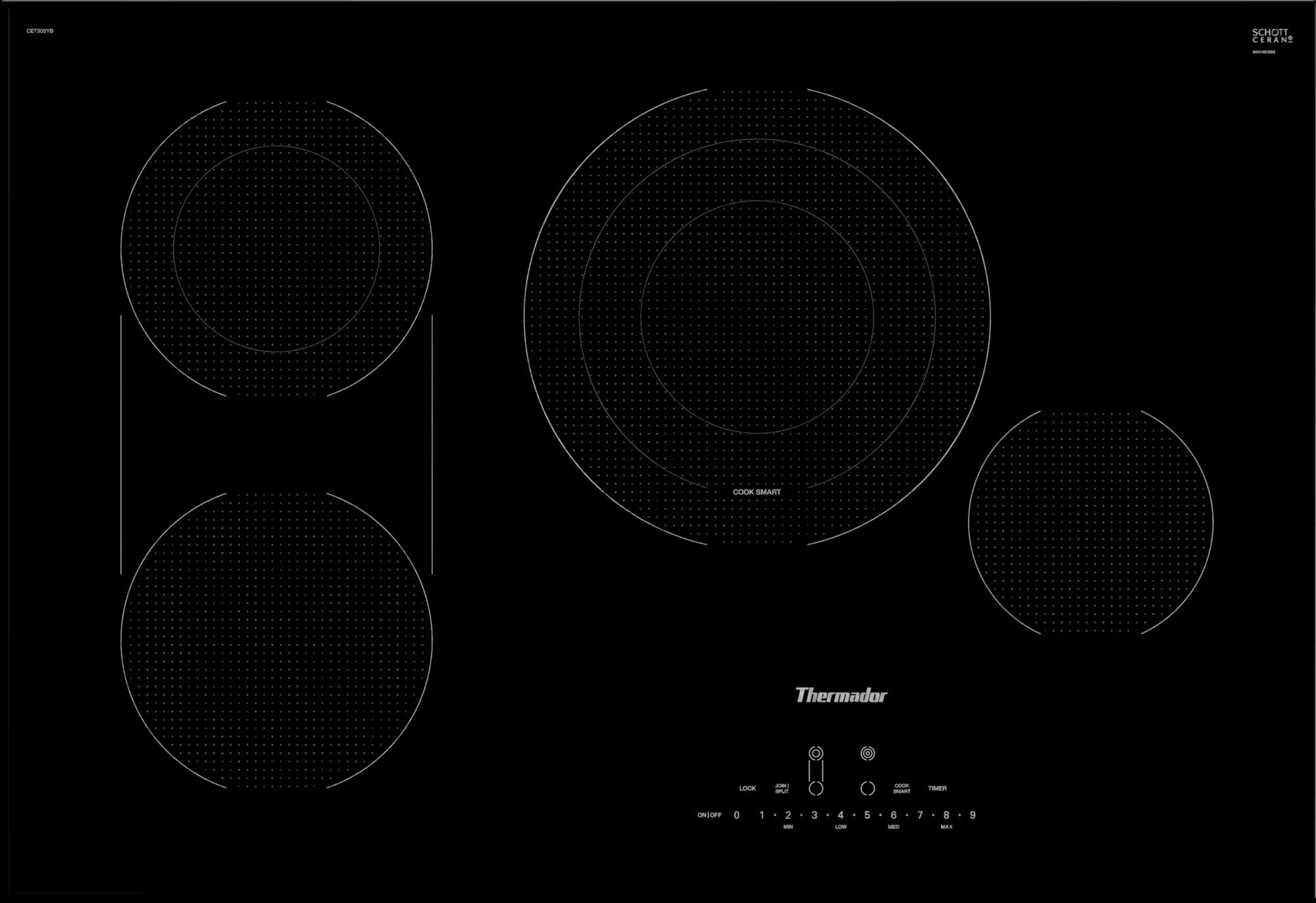 Thermador - 31 Inch Electric Cooktop in Black - CET305YB