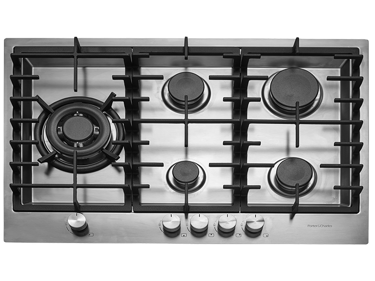 Porter & Charles - 29.375 inch wide Gas Cooktop in Stainless - CG76WOK-F