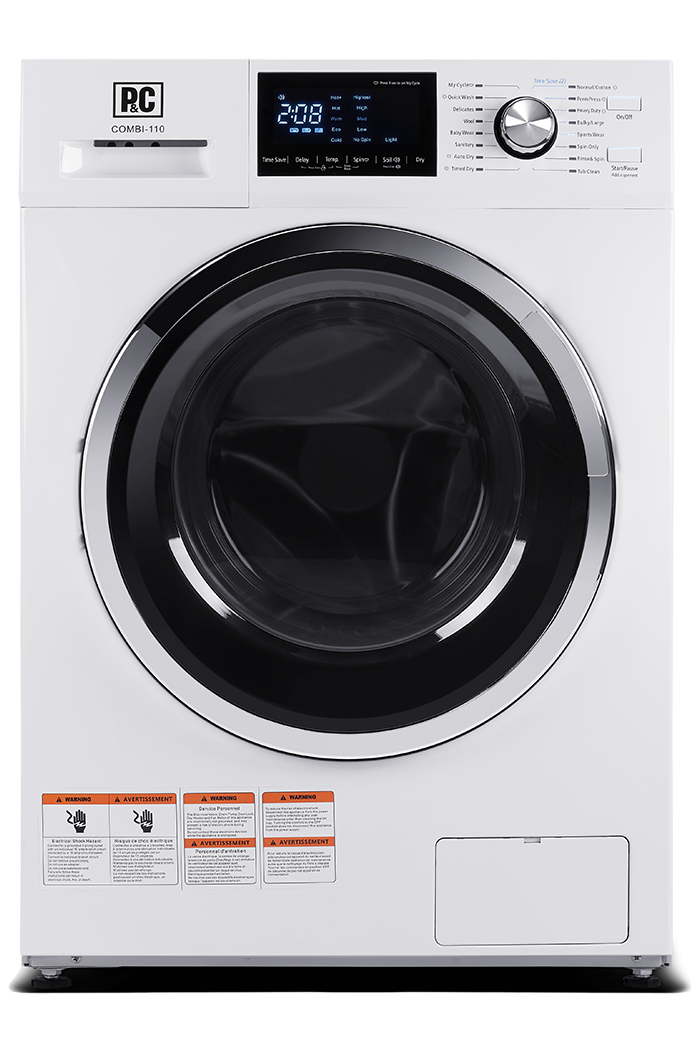 Porter & Charles - 2.7 cu. Ft  Front Load Combination Washer/Dryer in White - COMBI-110