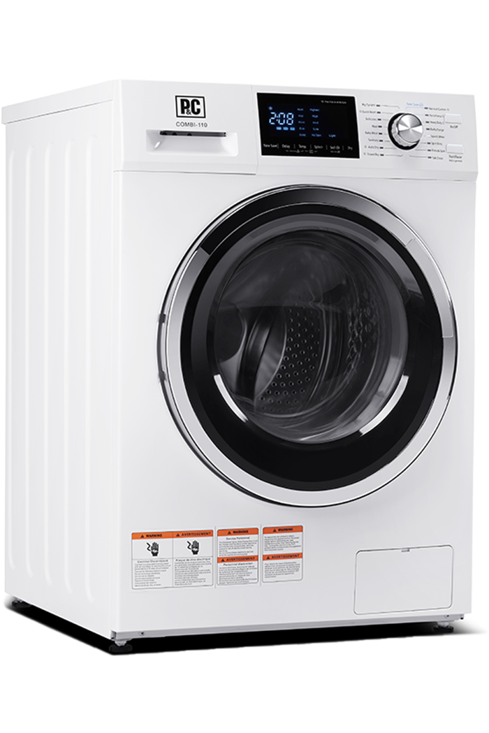 Porter & Charles - 2.7 cu. Ft  Front Load Combination Washer/Dryer in White - COMBI-110